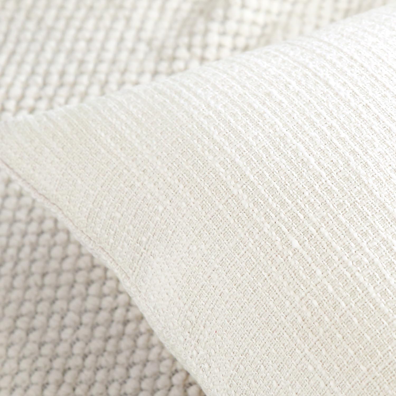 OTOSTAR Linen Throw Pillow Covers Set of 2 Decorative Square Pillowcases Cushion Covers 28x28 Inch for Home Decor Sofa Bedroom Car 70 x 70 CM Cream White/Beige