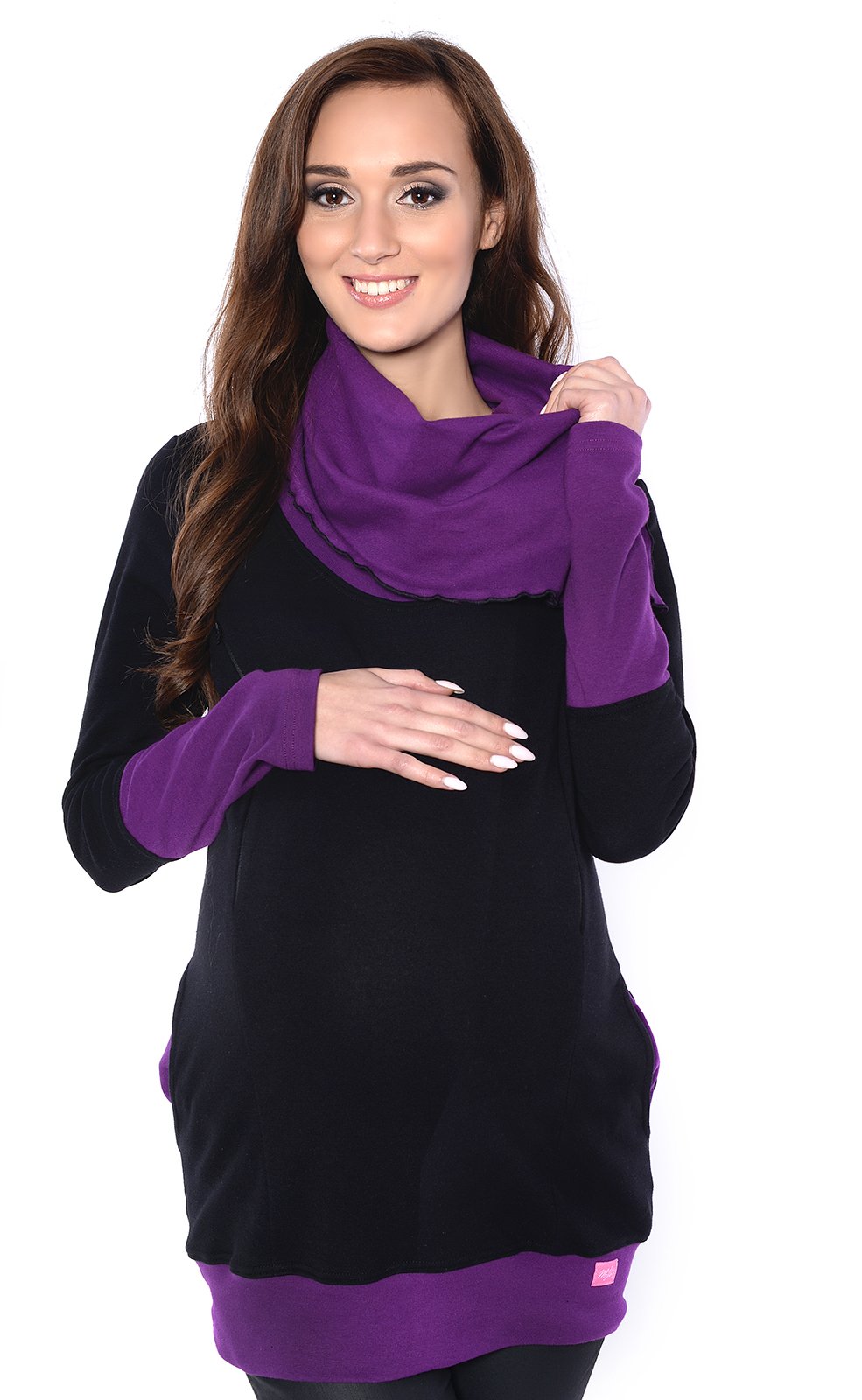 MijaCulture 2 en 1 Sudadera con Capucha Pull-Over Caliente de Maternidad & amamantamiento 4020A