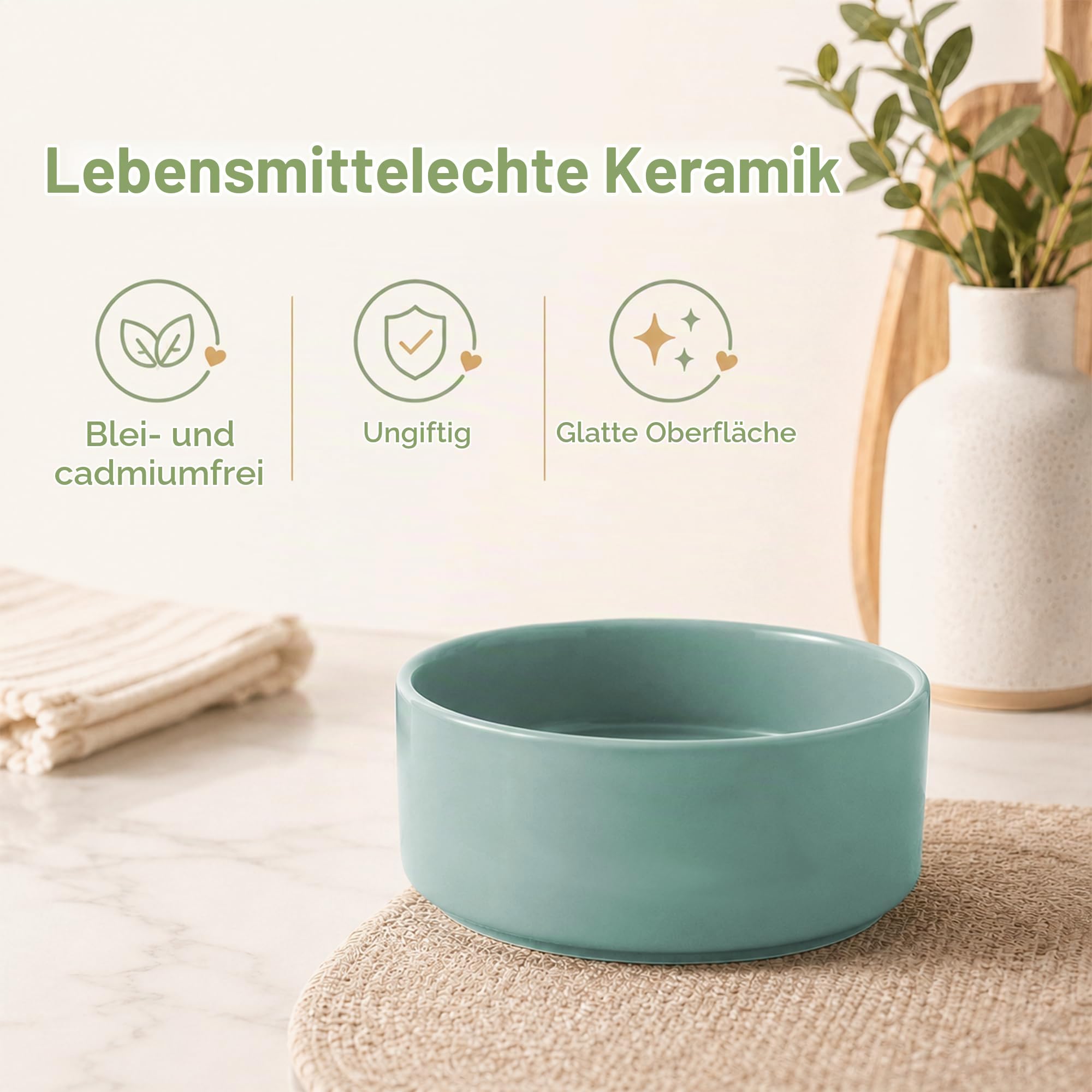 Havniva erhöhte Hundeschalen, Keramik-Hundefutterschalen mit Ständer