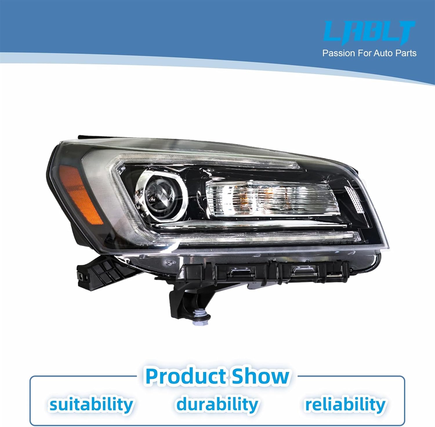 LABLT Headlight Assembly Replacement for 2013 2014 2015 2016 Acadia Halogen Projector Headlights Right Passenger Side Replacement for GM2503376