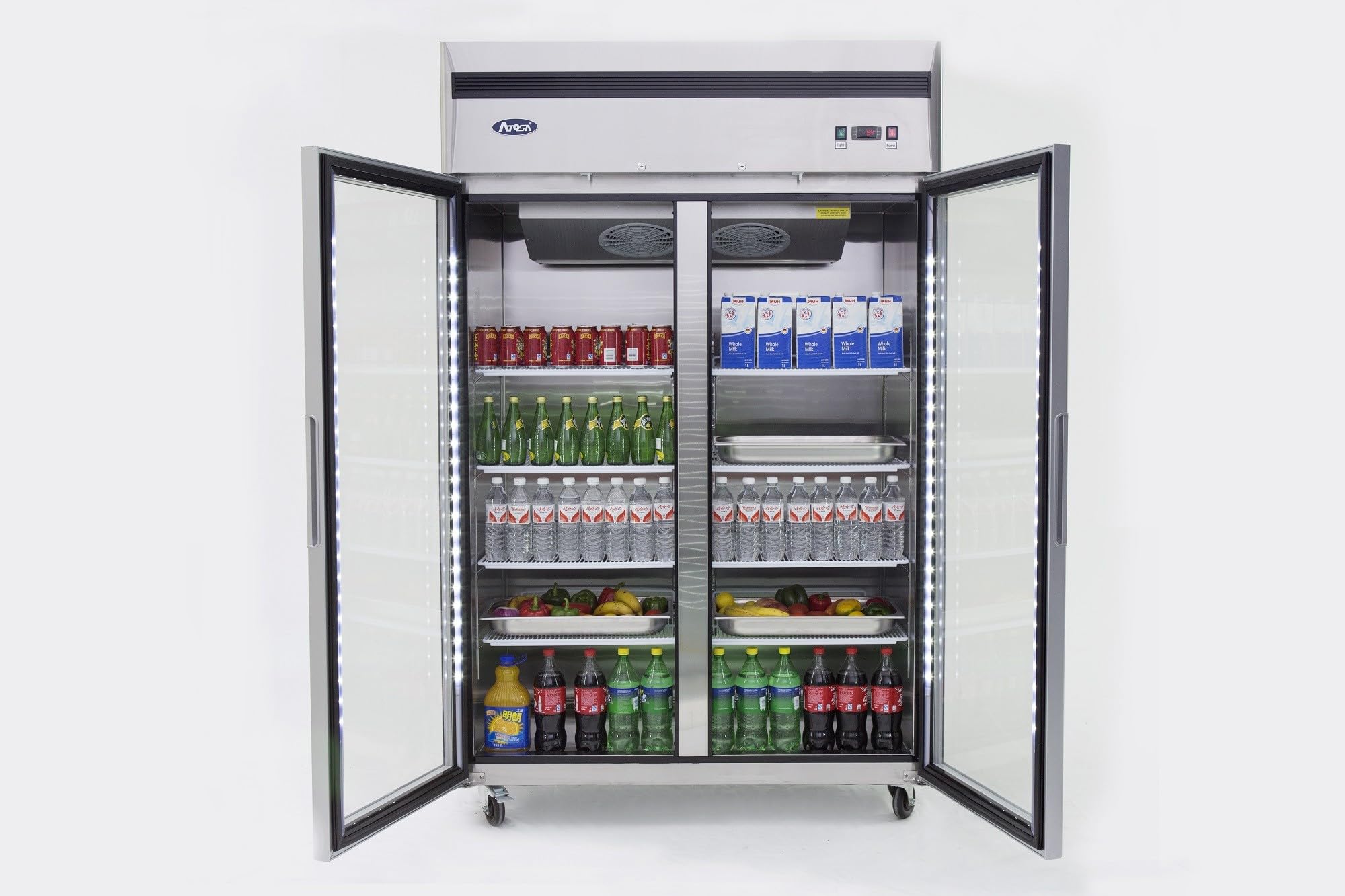 Atosa Tropicalised Professional Glass Fridge 2 Doors 1300 Litres