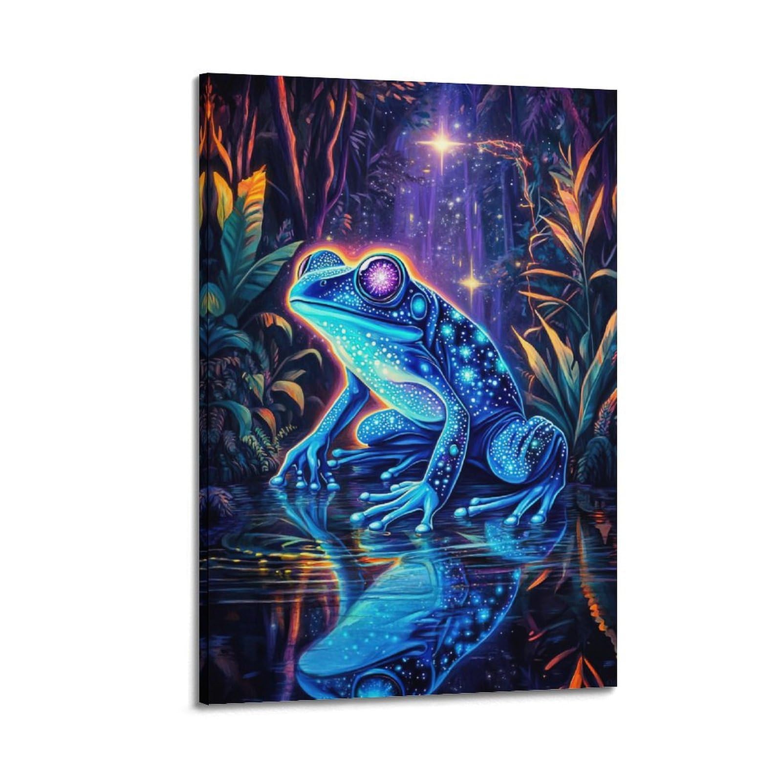 CXHJCA Animal Artwork Poster The Blue Frog Poster Decorative Painting Canvas Wall Posters And Art Picture Print Modern Family Bedroom Decor Posters 20x30inch(50x75cm)
