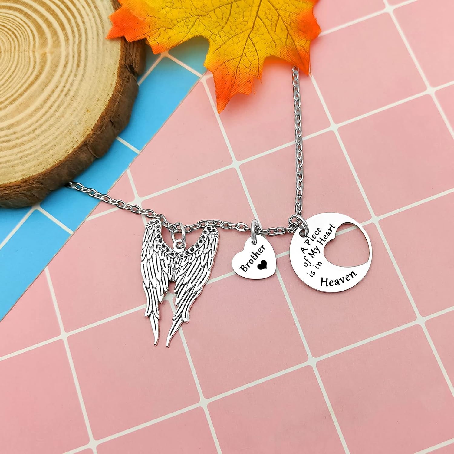 Memorial Jewelry for Brother Sympathy Necklace Grief Gifts for Loss of Brother Remembrance Gifts Bereavement Condolences Gift for Loss Loved 1 In Memory of brother in Heaven Necklaces - Image 5