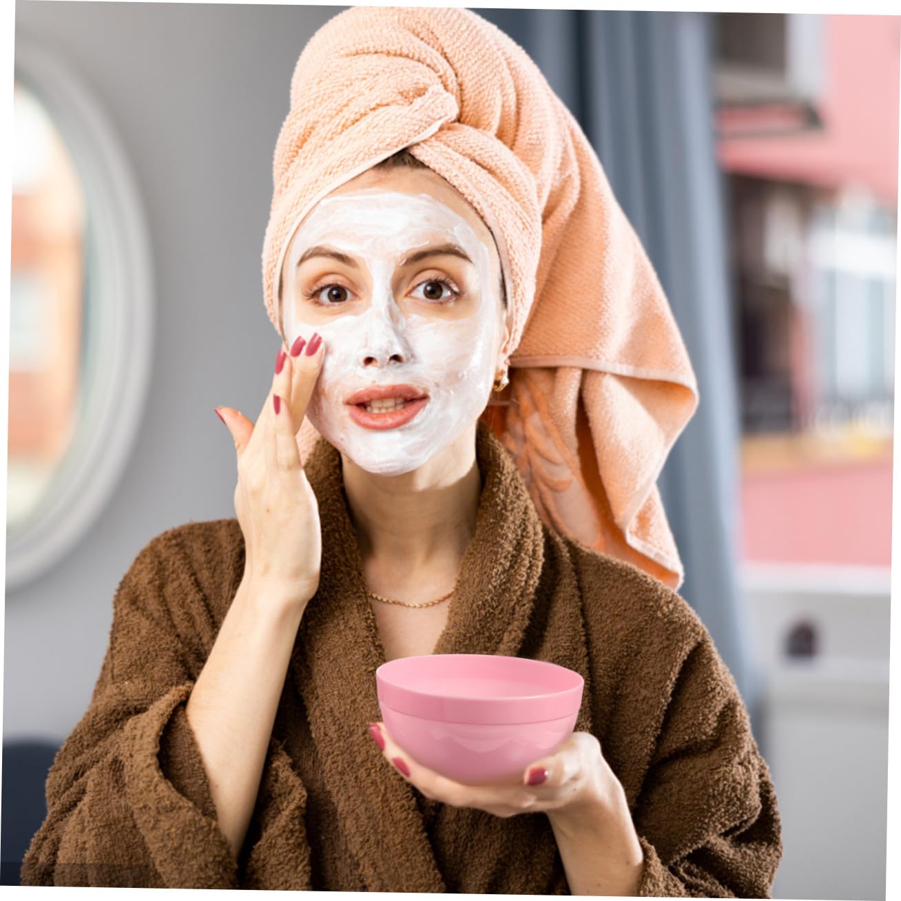 FRCOLOR 100 pcs Compressed Facial Mask Sheet DIY Facial Mask Paper Cotton Mask Sheet with Mask Bowl Set for Home Travel
