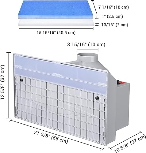 Miniatura 9 de AW Kit de cabina de aerosol portátil con 3 luces LED, manguera de filtro de escape, mesa giratoria para pasatiempos, pintura artística, modelo,