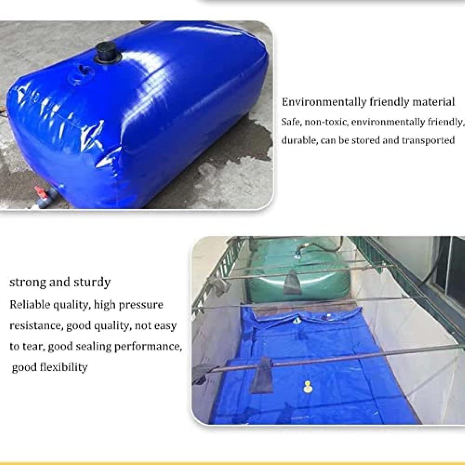 Collapsible Water Tank Container, Outdoor Large Capacity Camping Storage Container For Soft Water, Agricultural Drying Resistant Water Storage Tank For Hurricane Flood Reservoir,240L:1*0.7*0.35M,