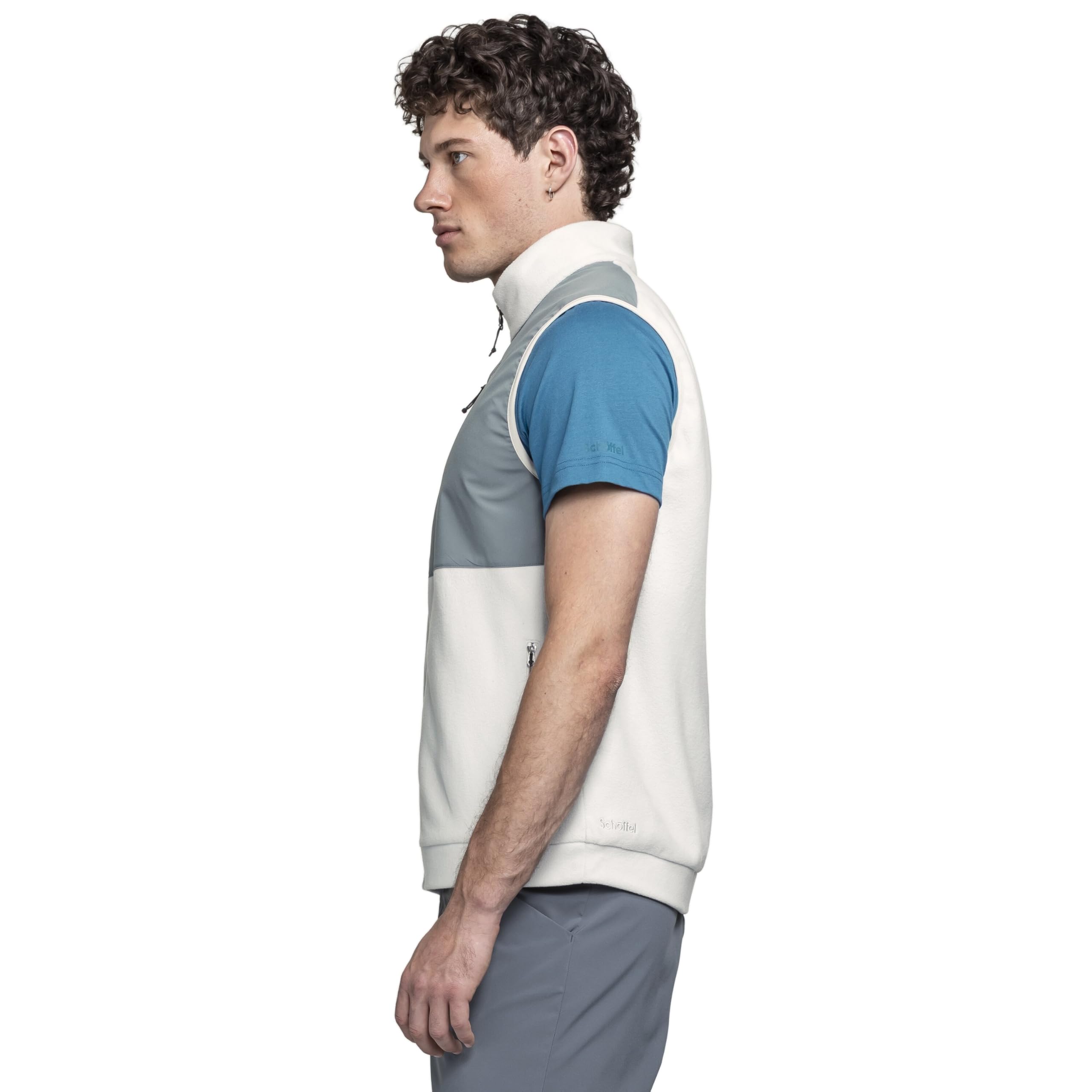 Schöffel Herren Fleece Vt Style Ash MEN, Weste aus schnell trocknendem Micro Fleece, Outdoor Weste mit mehreren Taschen