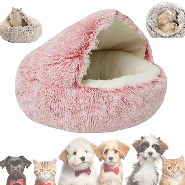 Foto 6 de 7 de ONIICHI Cama Nido Lapcatz, Cama para Perros Cubierta, Cama para Mascotas de Felpa Antideslizante de Invierno