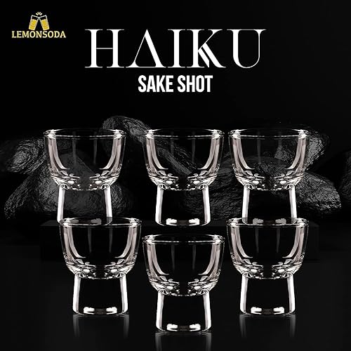 Miniatura 2 de LEMONSODA Haiku - Juego de vasos de chupito de sake, vasos de chupito de cristal de 2 onzas para sake, tequila, whisky, vodka, ginebra  Ideal para