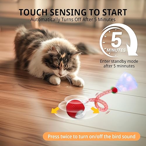 Miniatura 5 de Speedy 2.0 - Juguetes interactivos para gatos de interior, juguete para gatos con cola de malla elástica, juguete automático para gatos adultos