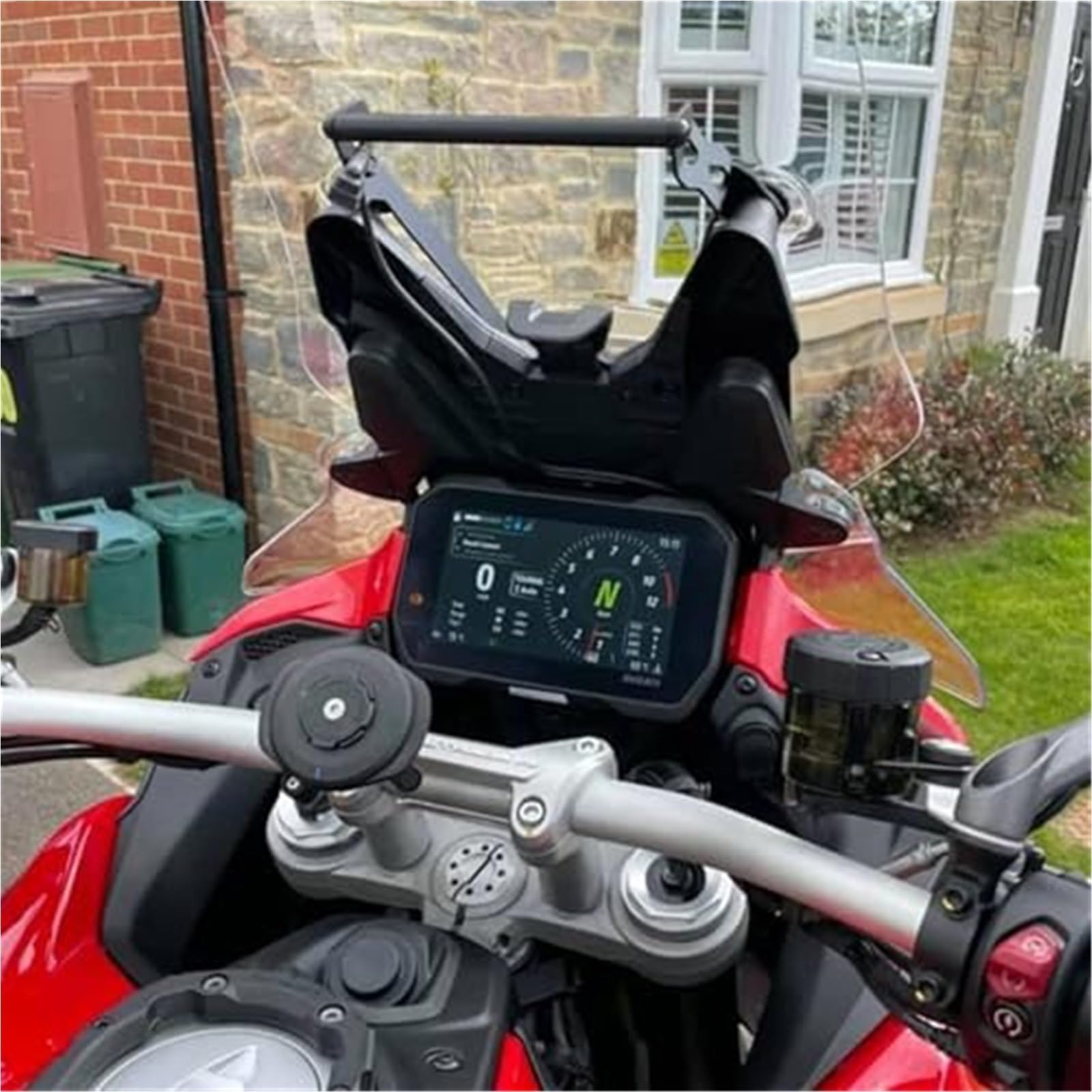 Uchwyt na telefon motocyklowy, do Multistrada V4 S V4s 2021 Uchwyt na telefon komórkowy motocyklowy GPS Uchwyt nawigacyjny USB i stojak do ładowania bezprzewodowego Uchwyt na telefon motocyklo