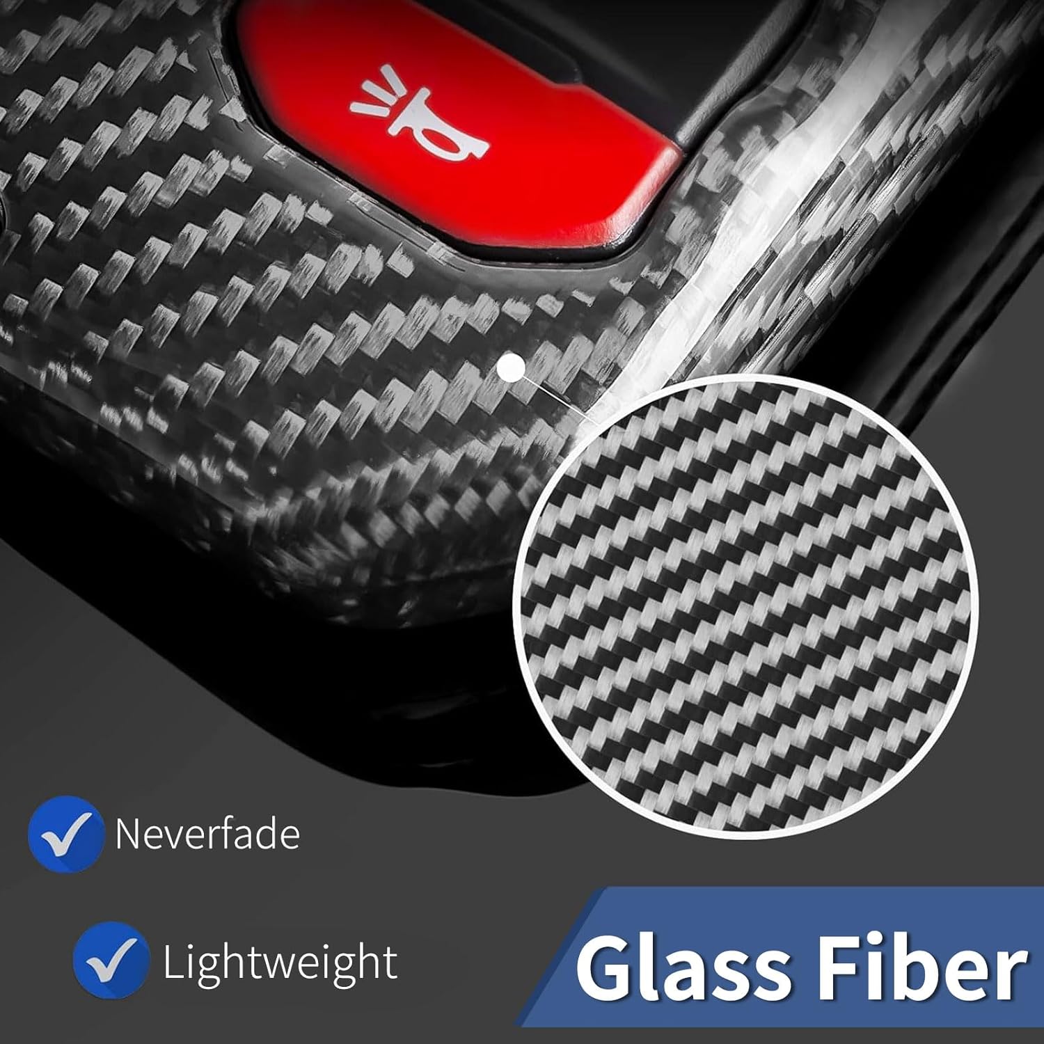 T-carbon Real Glass Fiber Key Fob Cover Compatible with Jeep Wrangler JL JLU Rubicon Sahara JLU Gladiator JT Remote Control Key Accessories 2018-2025,Key Fob Protector Fits for Jeep,Silver Black