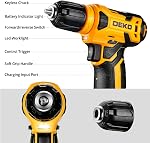 DEKOPRO 126 Kits de combo de l'outil de puissance de pièce avec 8V Perceuse sans fil, 10MM 3/8'' Keyless Chuck, ensemble d'outils ménagers professionnels, DIY Kits d'outils à main pour la réparation de maison de bureau de jardin