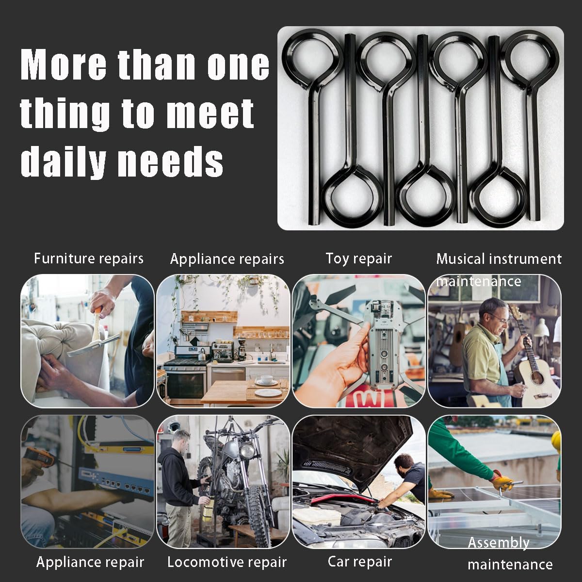 Qoaimu 10 Pack 5/32 inch Standard Hex Dogging Key with Full Loop, Black Hex Dogging Key, Allen Key Sets Wrench Fit on Keychain Push Bar Panic Exit Device Key, Solid Metal