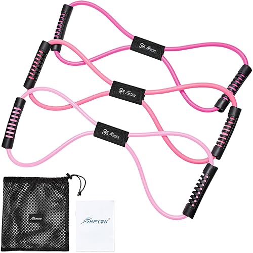 Resistance Bands, Figure 8 Exercise Bands for Women Men, 8 Shaped Resistance Bands for Arms, Chest Expander, Yoga Gym Fitness Pulling Rope 8 Word Elastic for Exercise Muscle Training Tubing