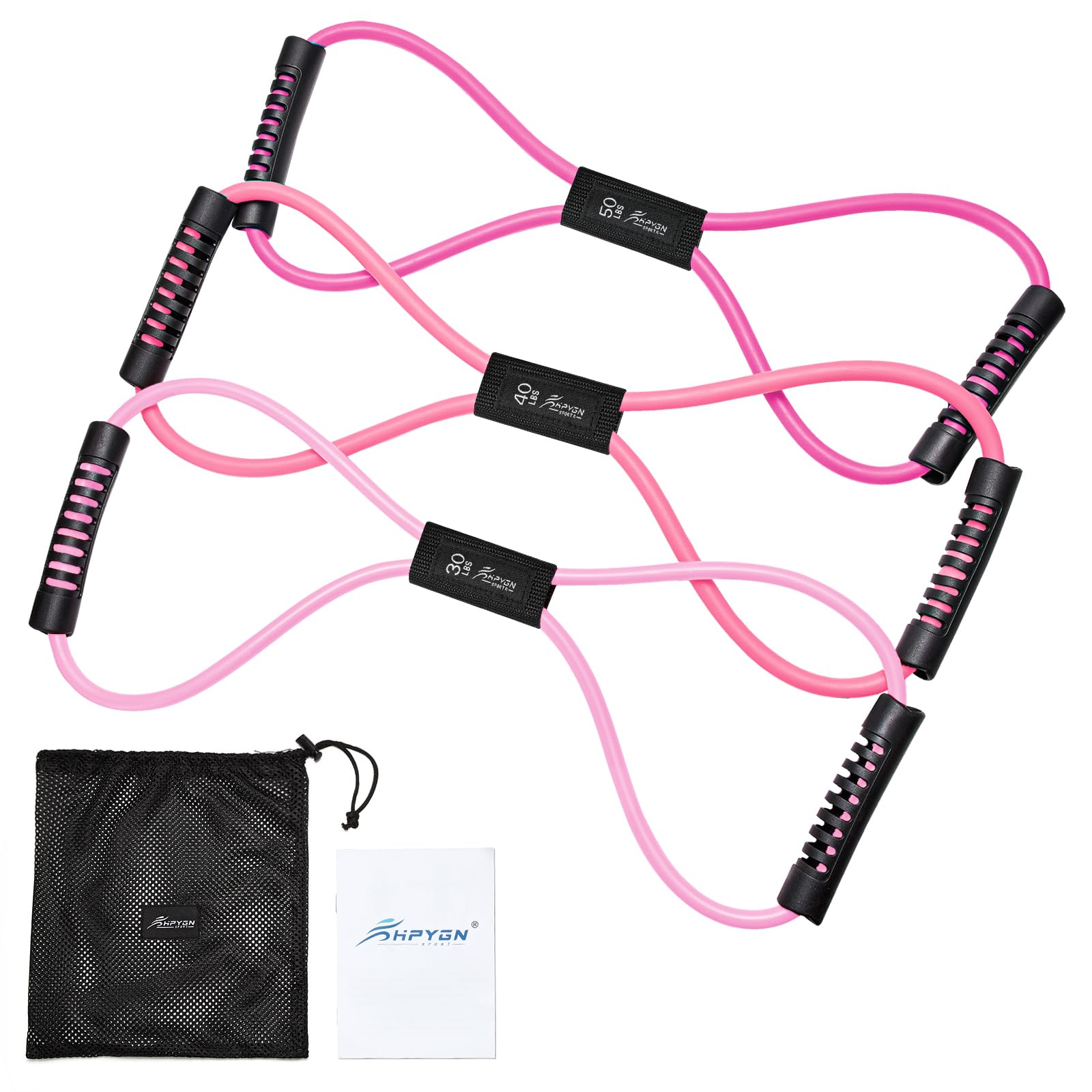 HPYGN Resistance Bands Figure 8 Exercise Bands for Women Men 8 Shaped Resistance Bands for Arms Chest Expander