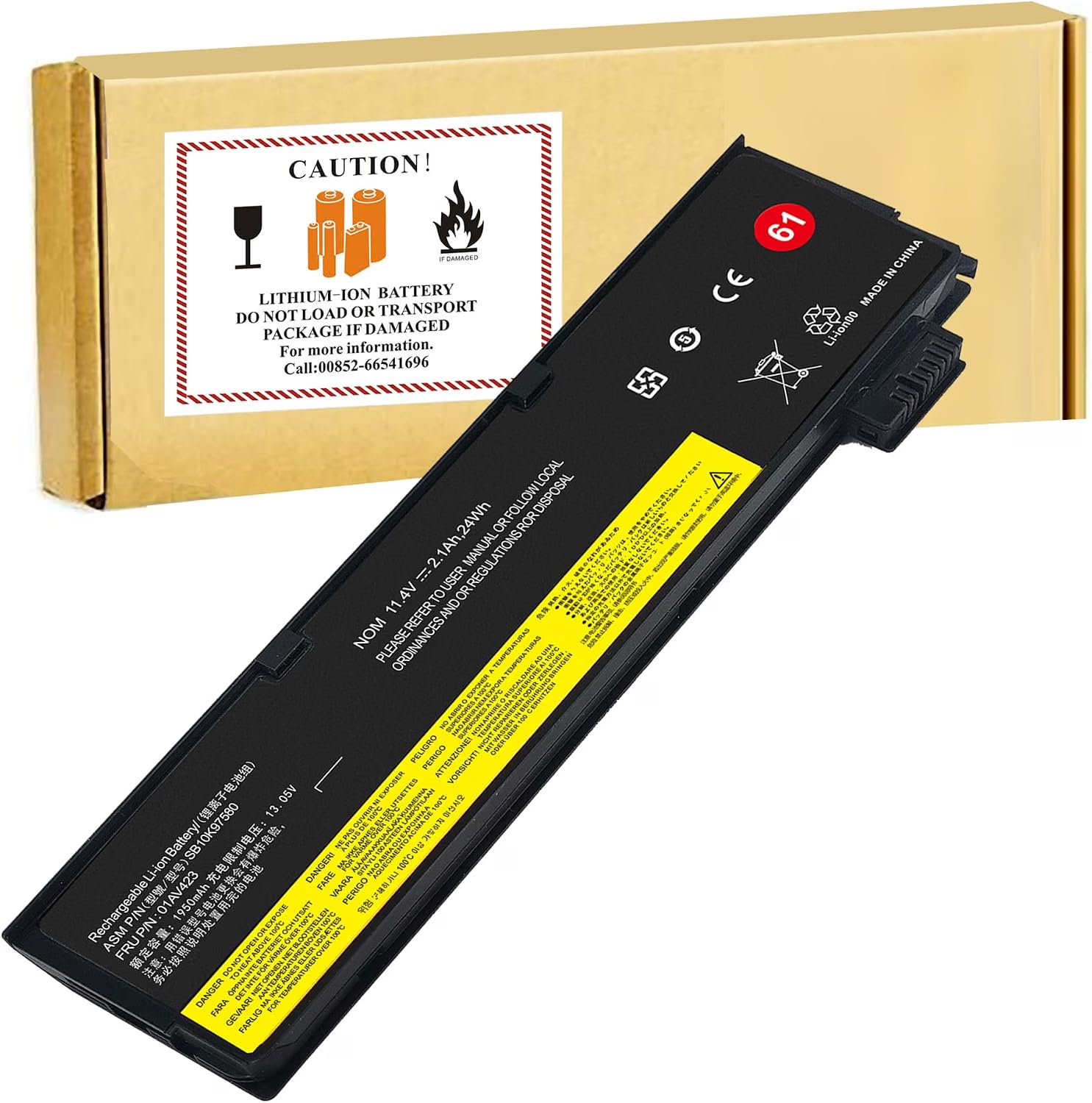 61+ 61 11.4V 24Wh 01AV423 01AV452 t470 T580 T570 P52S T470 Laptop Battery Replacement for Lenovo ThinkPad T470 T480 T570 T580 A475 A485 P51S P52S Series 4X50M08810 01AV422 SB10K97579 01AV424 01AV452