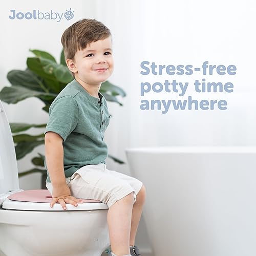 Vista 5 de Jool Baby Asiento plegable de entrenamiento para ir al baño para niños pequeños, se adapta a inodoros redondos y ovalados, ventosas antideslizantes