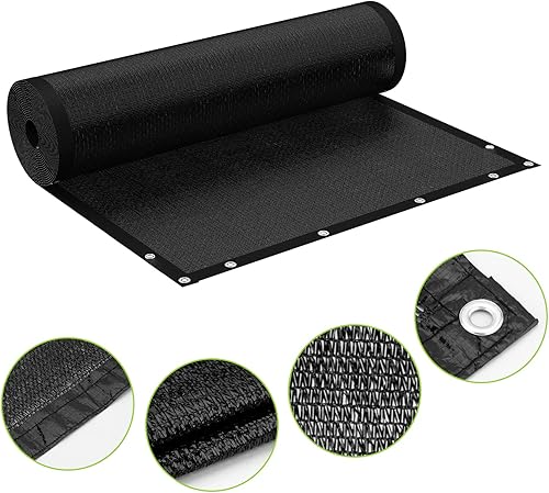 Miniatura 3 de Hengu Toldo rectangular de malla de punto negro resistente con bloqueo UV, pantalla de privacidad al aire libre para patio, patio trasero, casa
