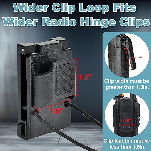 Miniatura 3 de iGuerburn Funda de radio para accesorios de cinturón de servicio para cinturones de 1.75"2"2.25", clip para radio, equipo policial, soporte para
