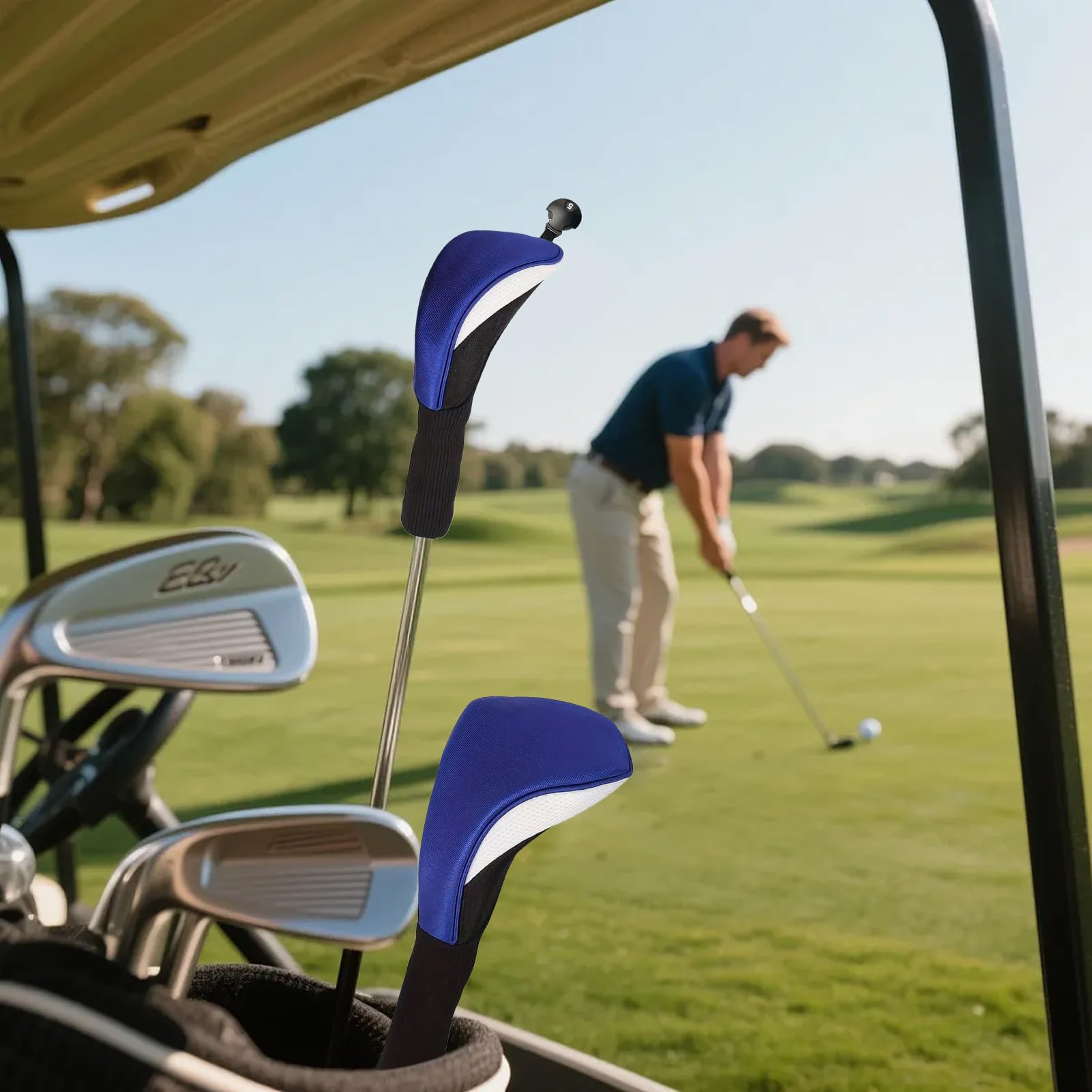 Juego de fundas protectoras para palos de golf, 3 piezas, diseño de cuello largo, para competición, viajes y entrenamiento al aire libre