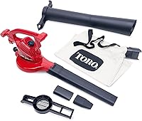 Toro 51619 Ultra Electric Blower Vac: 250 MPH 3-in-1 Leaf Blower, Vacuum & Shredder with Metal Impeller, Red