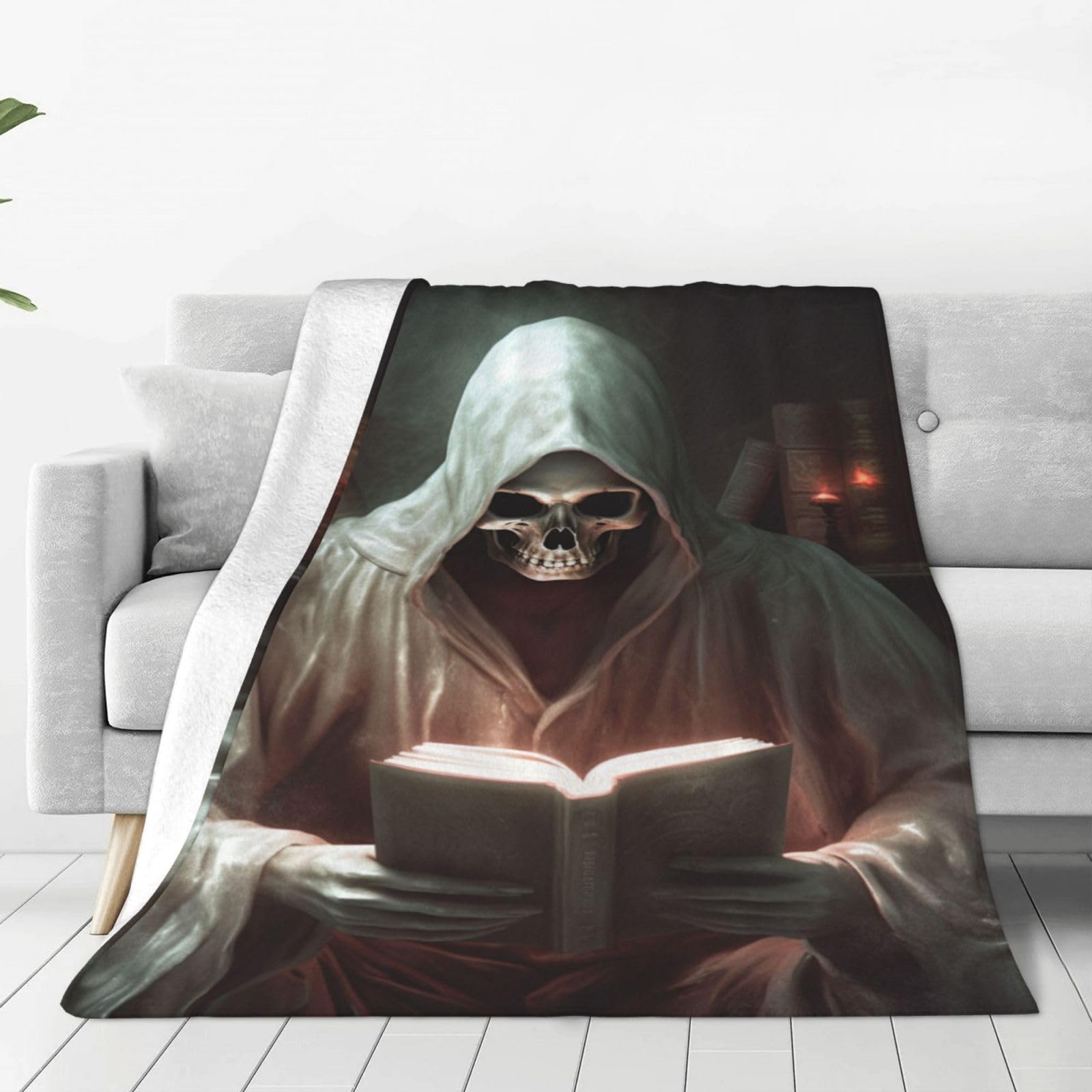 Amazon.com: WallDeer Art Horror, Ghost with A Skull Head, Reading A Book  Blanket Anti Pilling Throw Blankets Supernatural Cozy Durable Blankets for  Office Couch Cinema Sofa Bed Gifts 50X40 : Home u0026