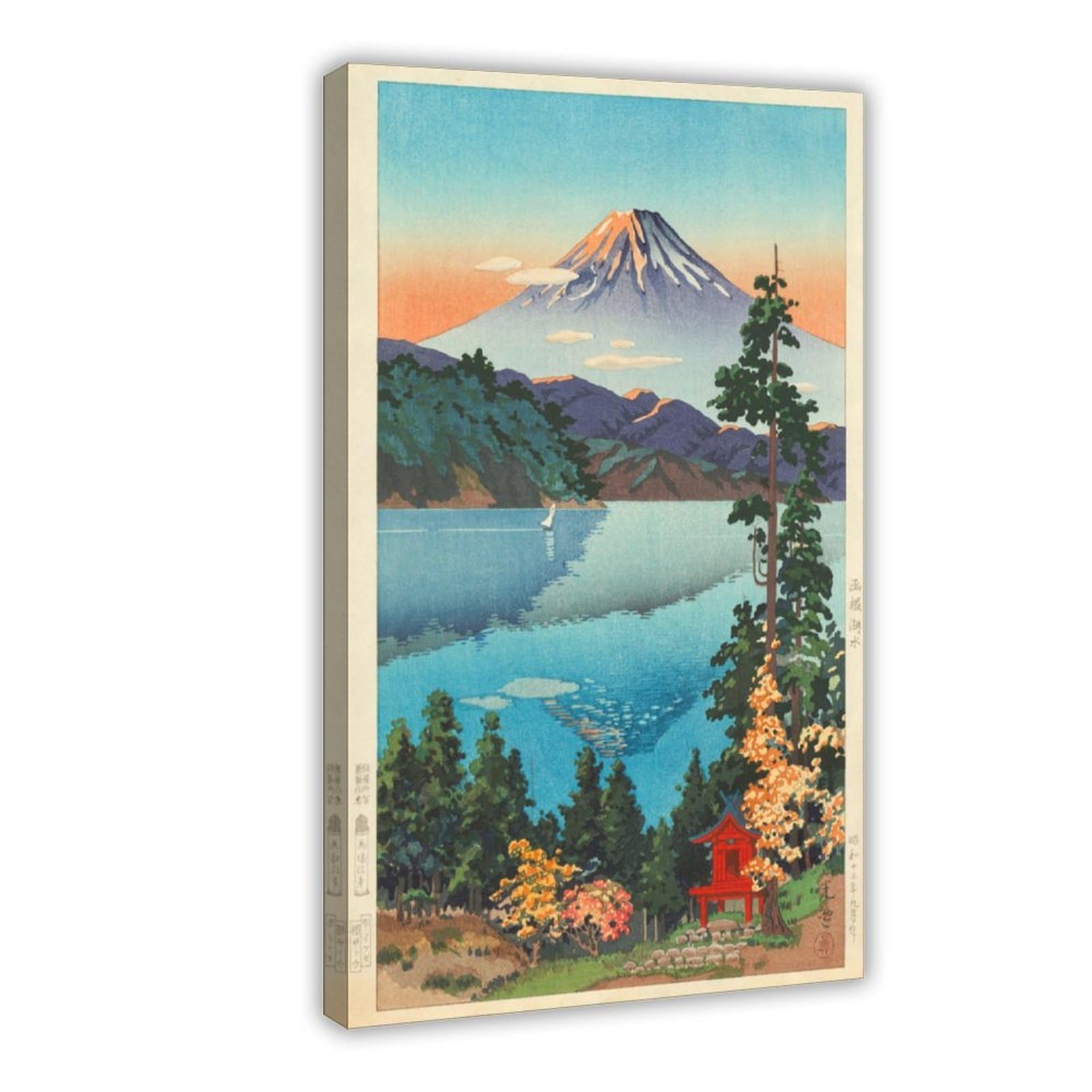 Zensetu Temple Kawase Hasui Ukiyo-e Poster su tela per camera da letto, decorazione artistica da parete per ufficio, camera da letto, decorazione estetica regalo, cornice regalo, 30 x 45 cm