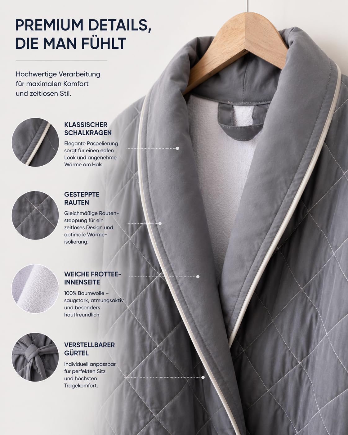 ELY PARKER Accappatoio da uomo trapuntato