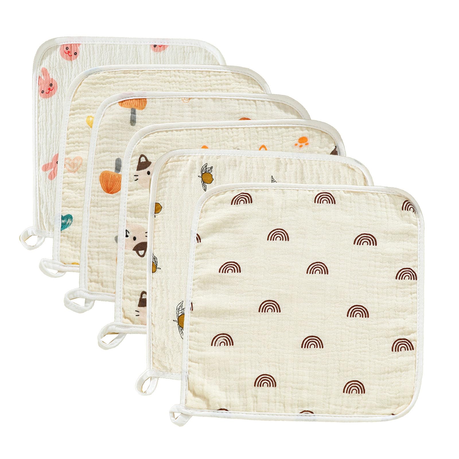 Oaygat 6 Packs Muslin Burp Cloths Babies Drool & Messes