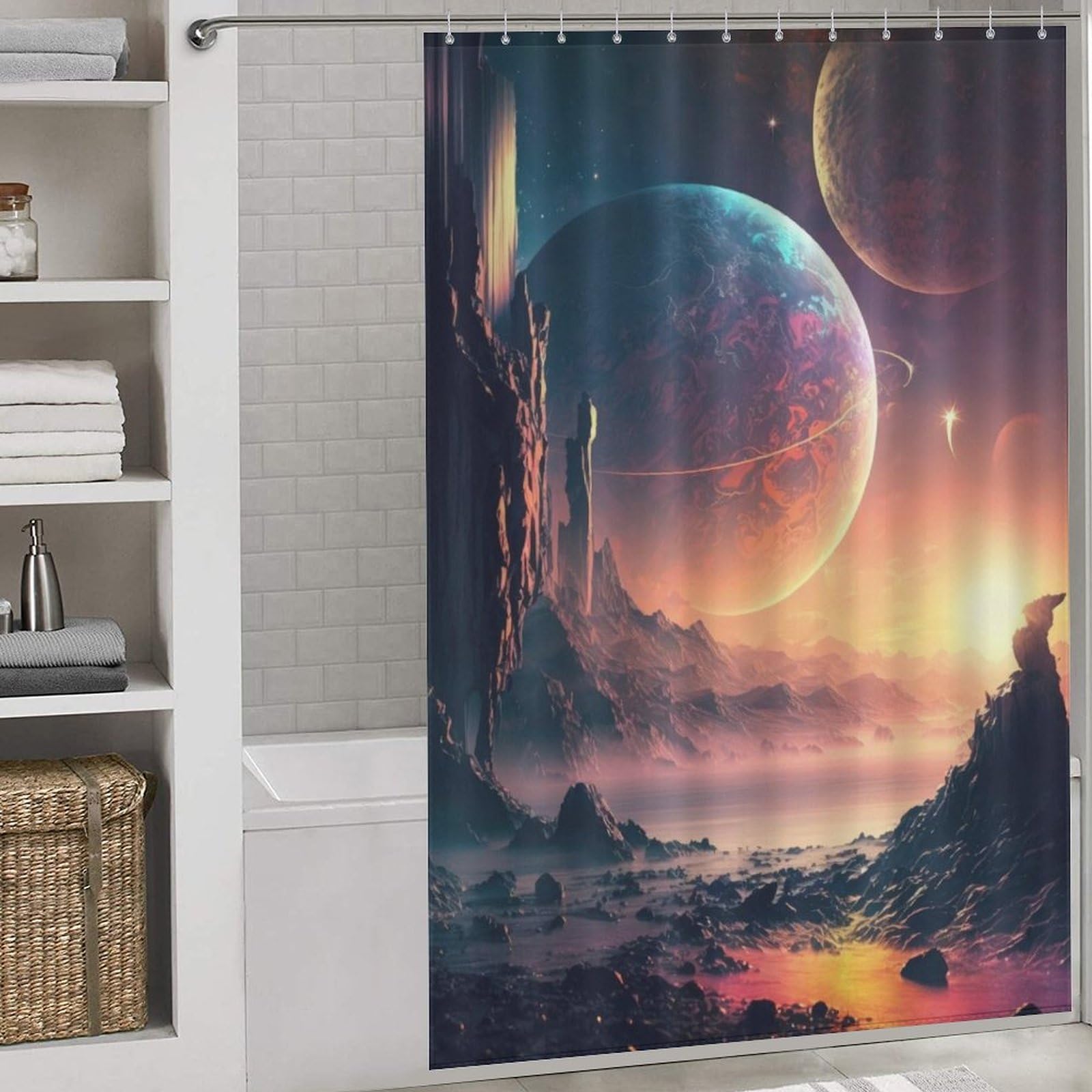 Rideau de douche fantastique coloré 152x183 cm en polyester imperméable