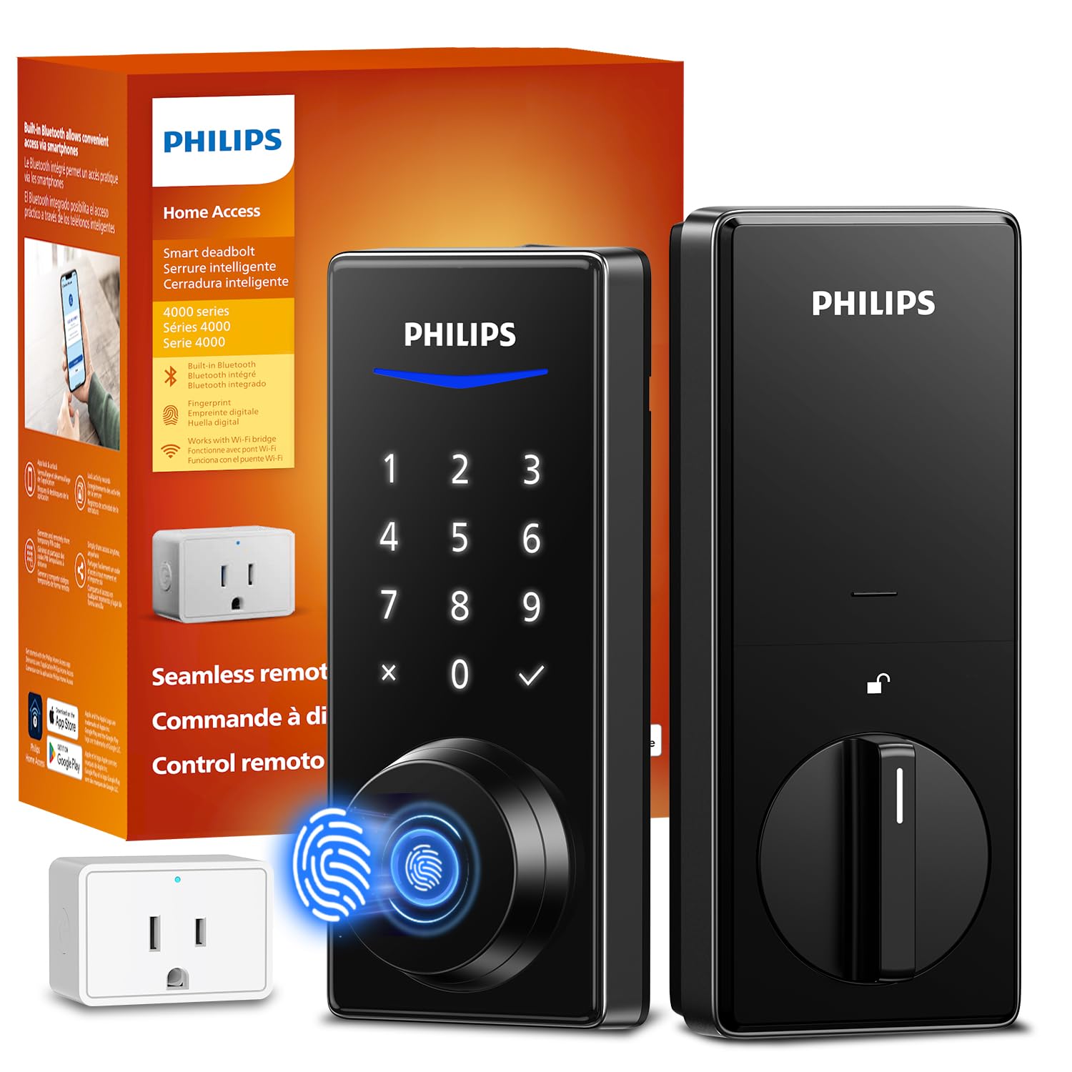Sponsored Ad - Philips Wi-Fi Smart Door Lock, Keyless Entry Door Lock with App Control,Fingerprint ID,Auto Lock,Keypad Deadbolt with Wi-Fi Bridge Adaptor,Smart Locks for Front Door-Matte Black
