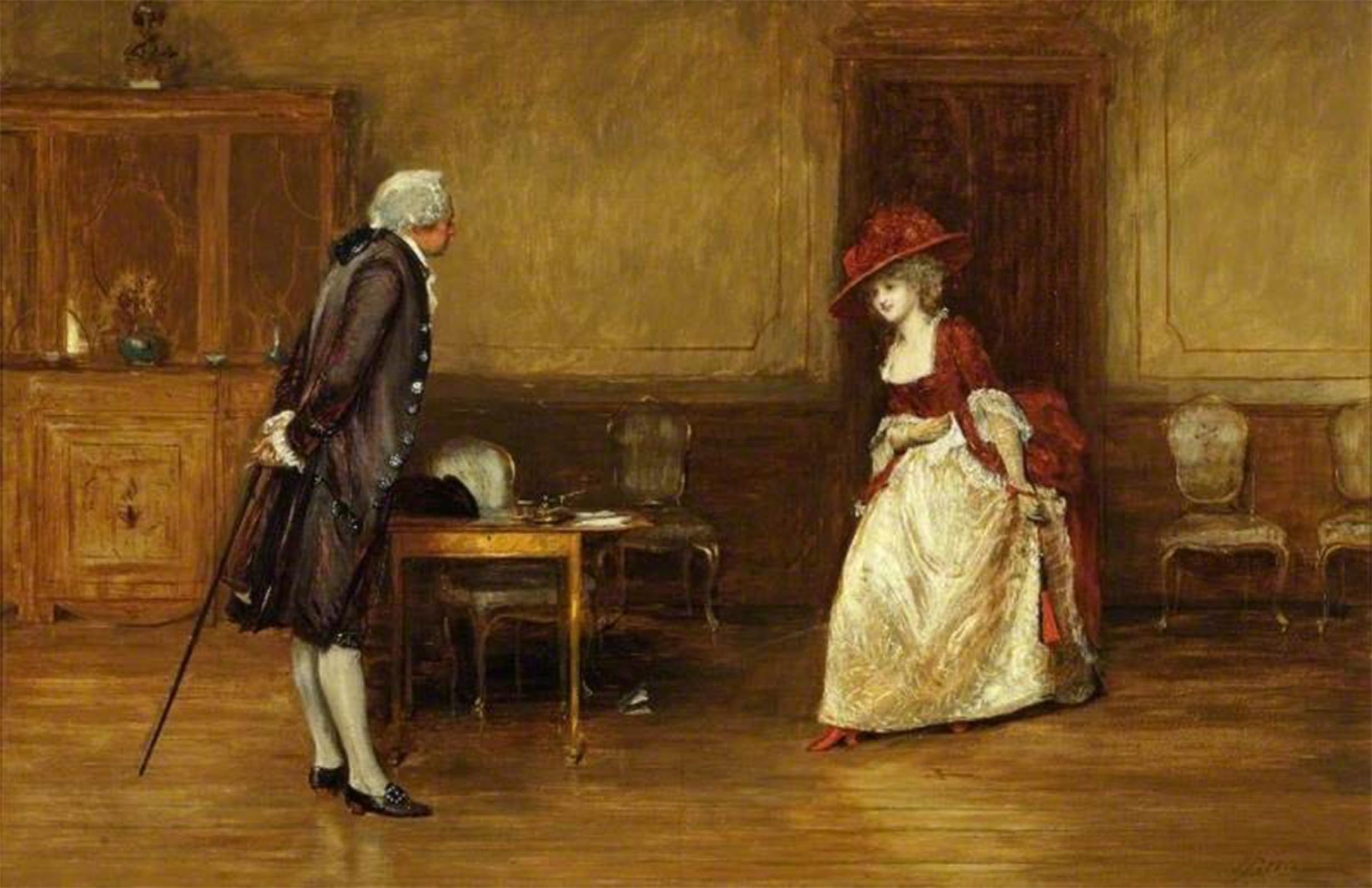 POSTERIIk Famous Modern Artwork Art Mural the Unexpected Visitor by John Pettie Oil Paintings Pictures for Home Decor 60x90cm