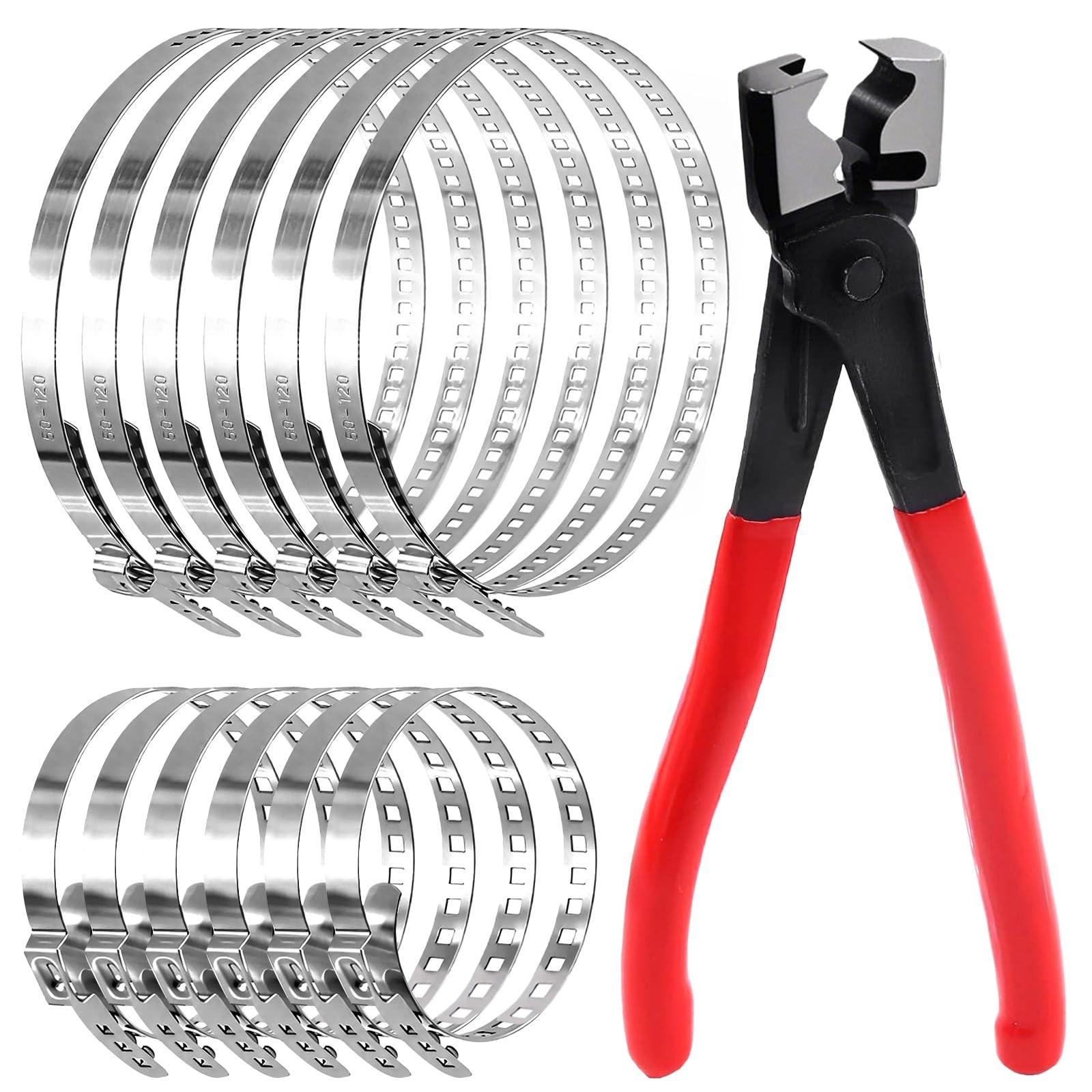 Leogony CV Boot Clamp Pliers, Clic-R Type Heavy Duty Hose Clamp Pliers with 12 Pcs Adjustable CV Boot Clips for Most Cars
