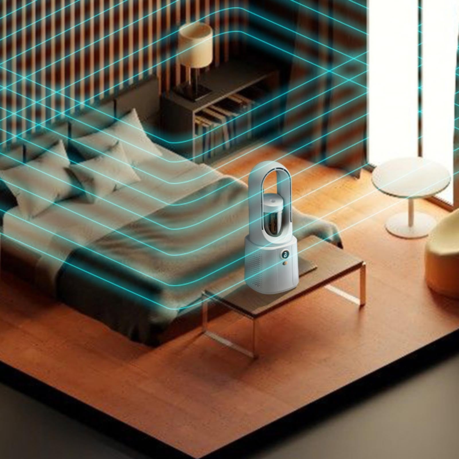Ventilateur Sans Lame Pour Chambre Portable Silencieux Avec Humidificateur