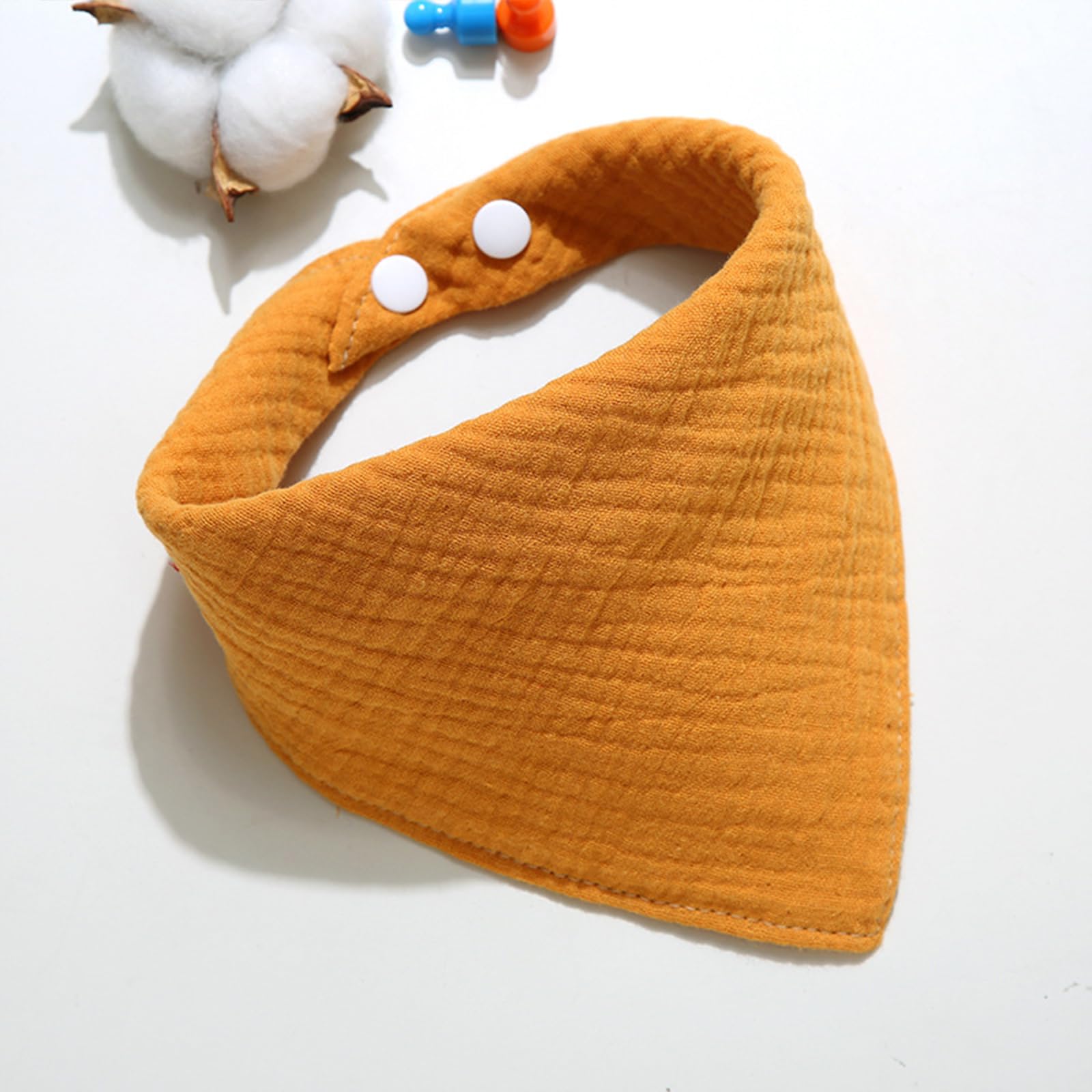 ICEMOOD Dog Solid Color Scarf - Puppy Cotton Bandana with Adjustable Button Fastening, Mid Yellow, Medium, 5lbs - 30lbs - Image 3