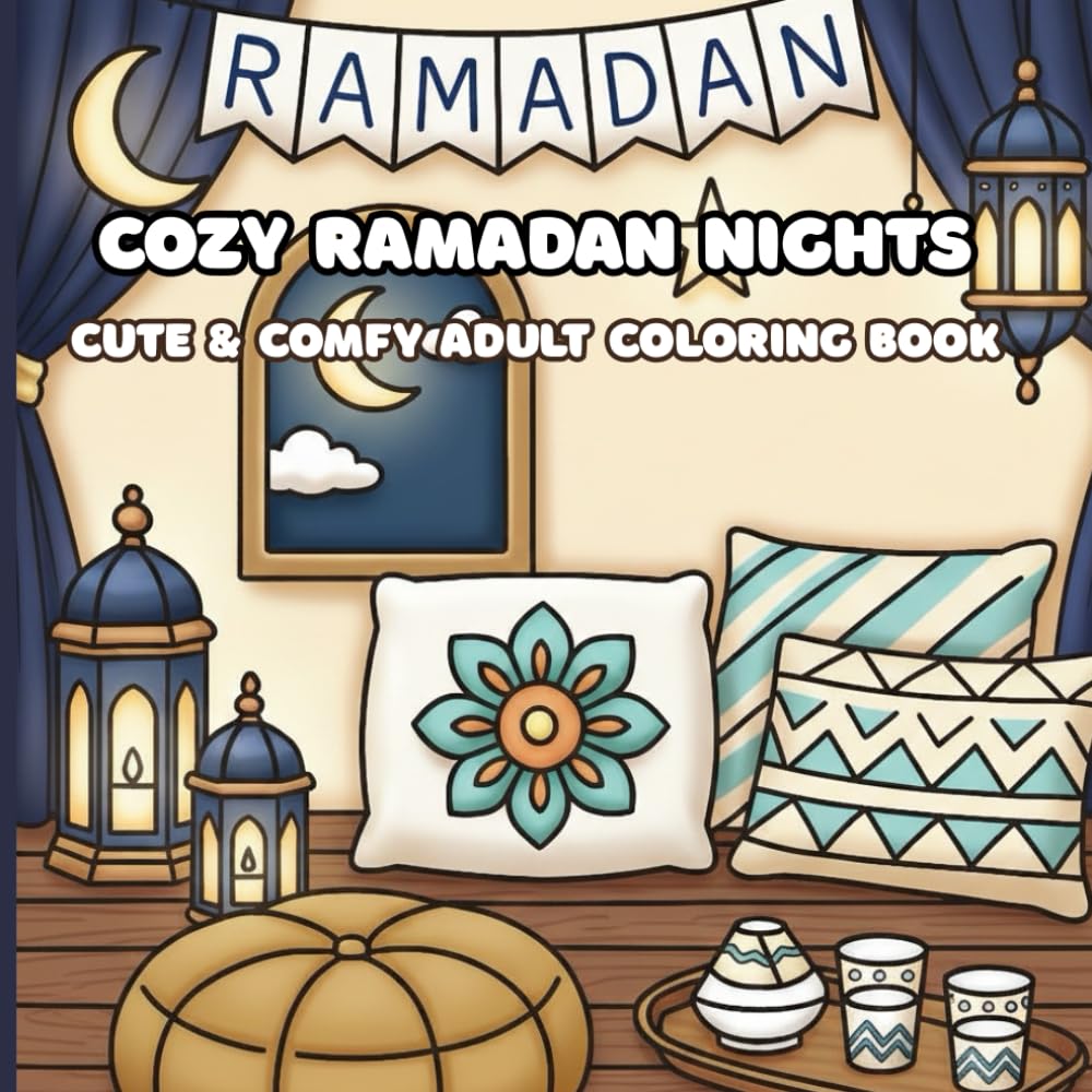 Cozy Ramadan Nights: A Celebration of Faith, Spirituality & Mindfulness | Beautiful & Easy Coloring Pages for Teens & Adults | Featuring Islamic Art, ... & Peaceful Scenes | Perfect Ramadan Gift