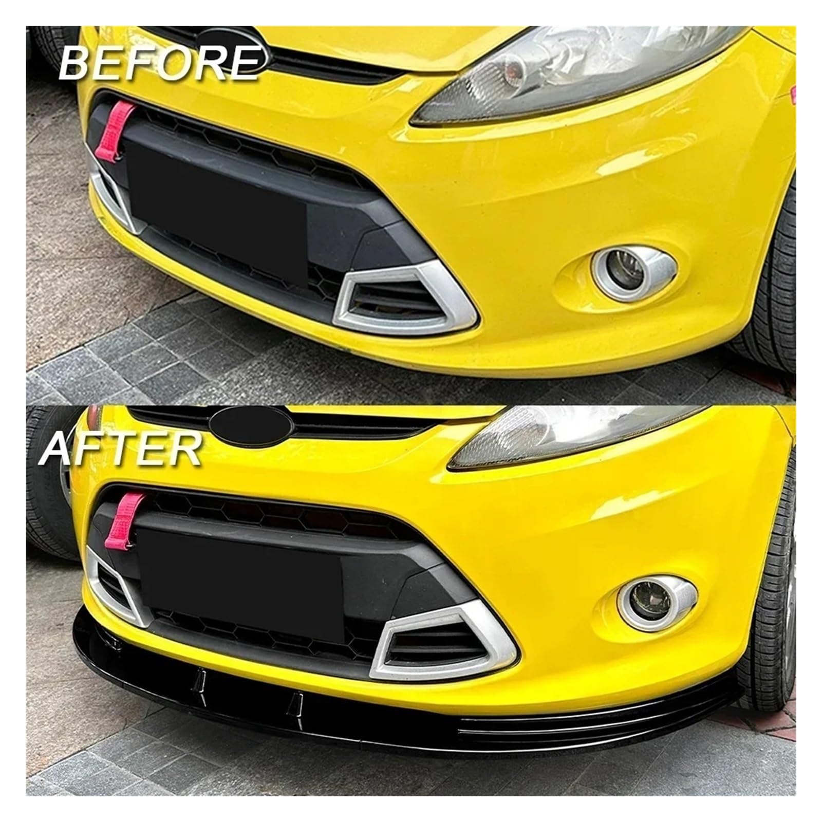 Spoiler frontali per auto Per Ford Per Fiesta MK7 Standard 2008-2012 Paraurti Anteriore Lip Spoiler Diffusore Splitter Body Kit Deflettore Guard Trim Labbro Anteriore Spoilers(Gloss Black)