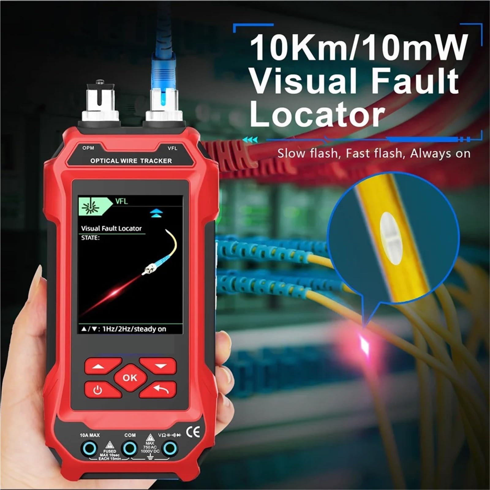 Tester for cavi di rete, multimetro, misuratore potenza ottica, localizzatore visivo guasti, tracciamento LAN, controllo qualità a tensione, test crimpatura POE Prove di trasmissione