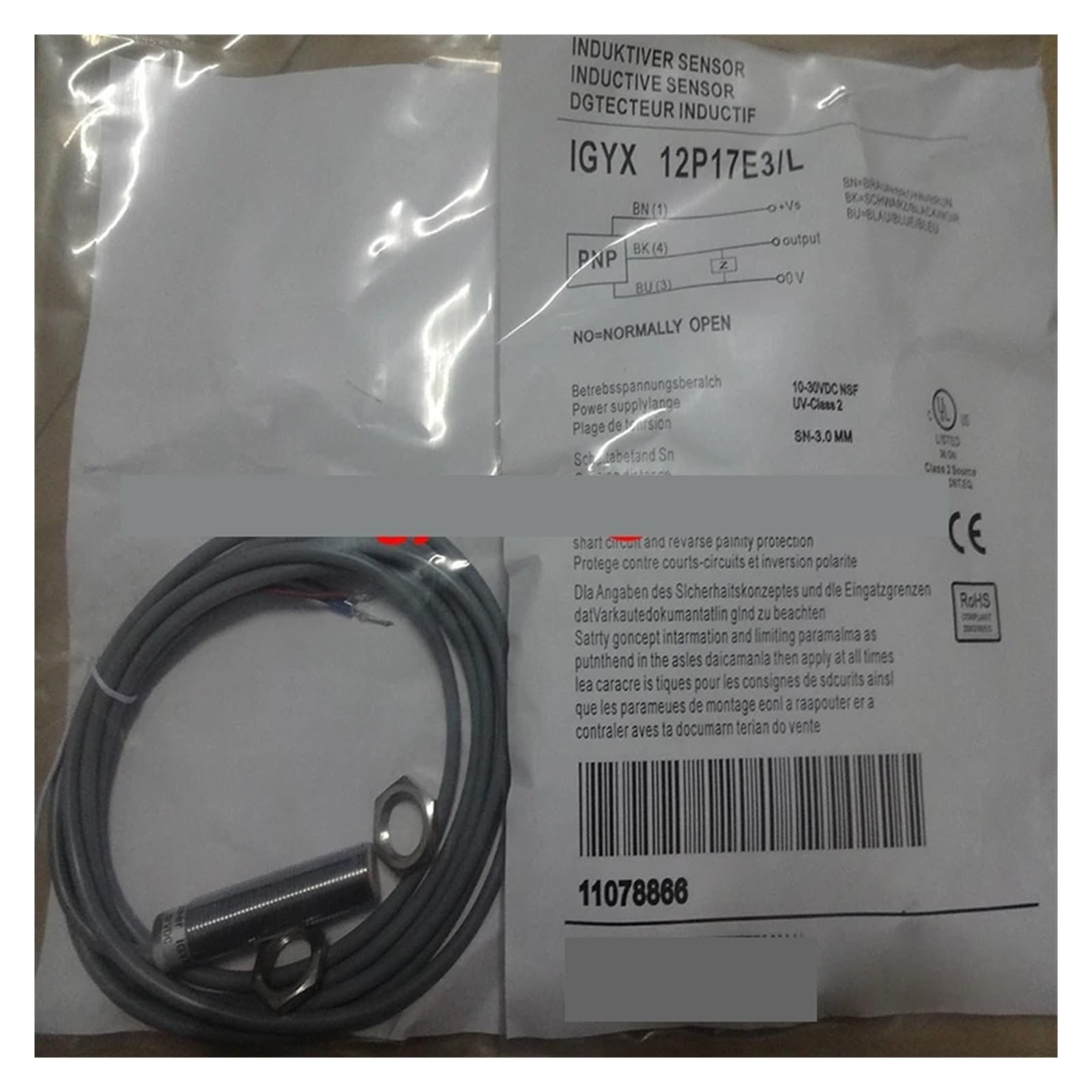 Cjkxpzmh One Color 1Pcs Sensor Igyx08p17b3 S35l Igyx08n17b3 S35l Igyx12n17b3l Igyx12p17b3l Igyx18p17b3l Ligyx18n17b3l Proximity Switch(Igyx12p17b3l)