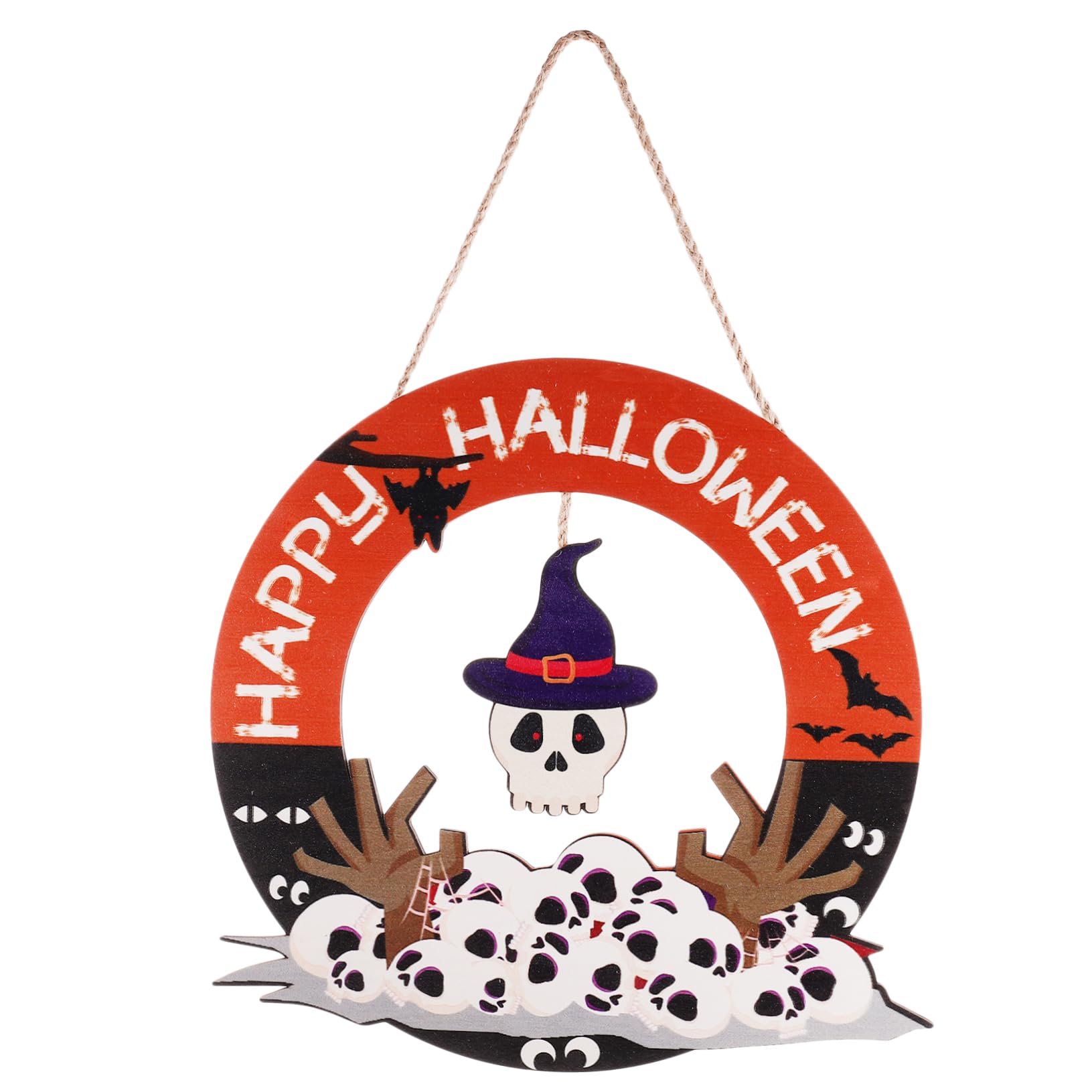 Planches à suspendre en bois Halloween étiquettes décoratives fête automne lot de 5