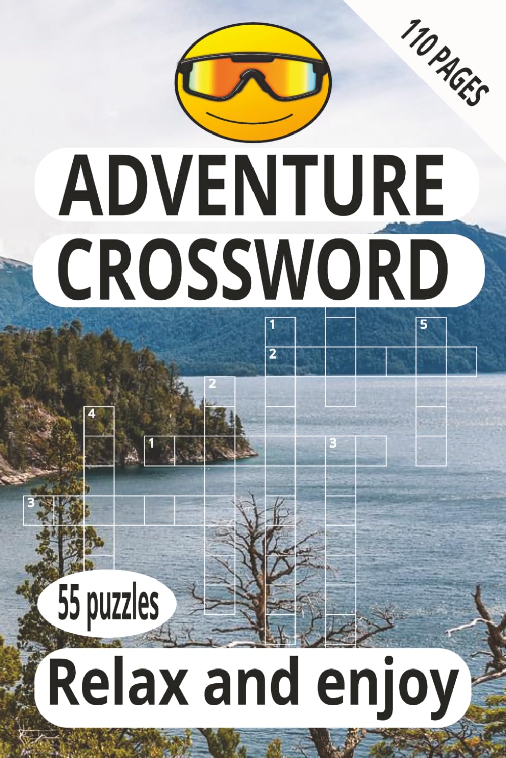 ADVENTURE CROSSWORD: Crossword adventure, relax and enjoy. odeal outdoor gift puxxle book. 6x9 Inches. 110 Pages, 55 puzzles plus solutios.