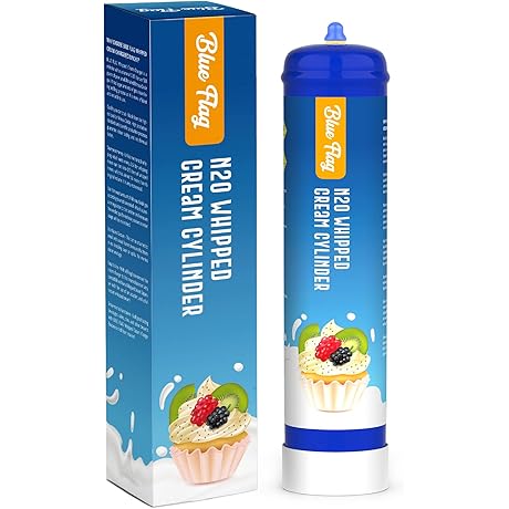 BLUE FLAG N2O Whipped Cream Cylinder Charger, 2-Pack