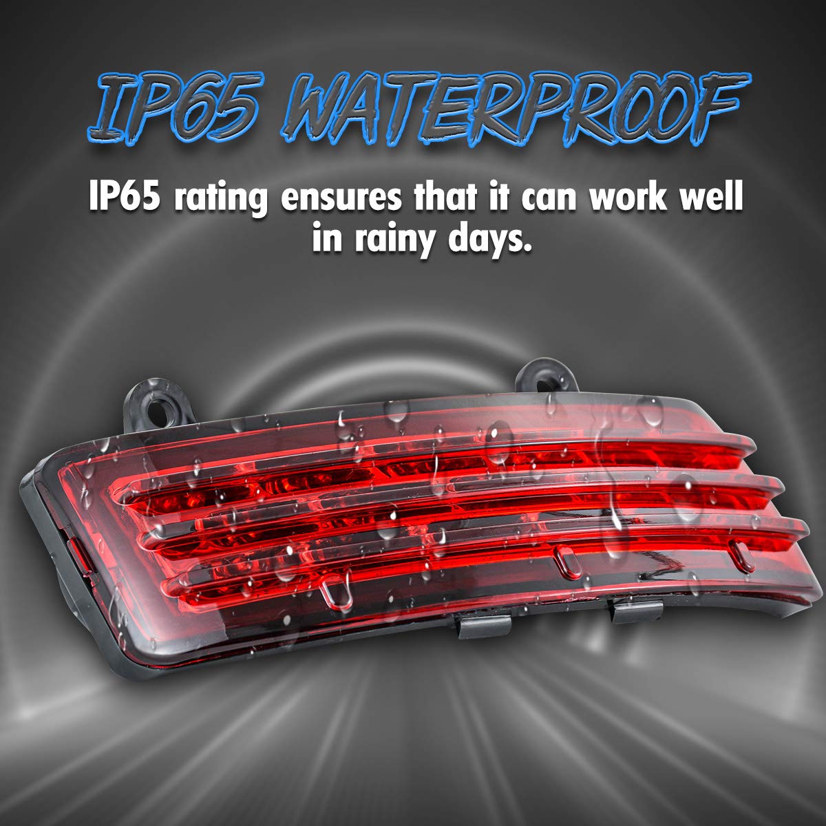 Fanale Posteriore per Motocicletta Tri-Bar Parafango Posteriore Luce del Freno a LED con Indicatore di Direzione e Luce di Marcia per H-arley FLHX FLTRX Street Glide Touring - Lente Rossa