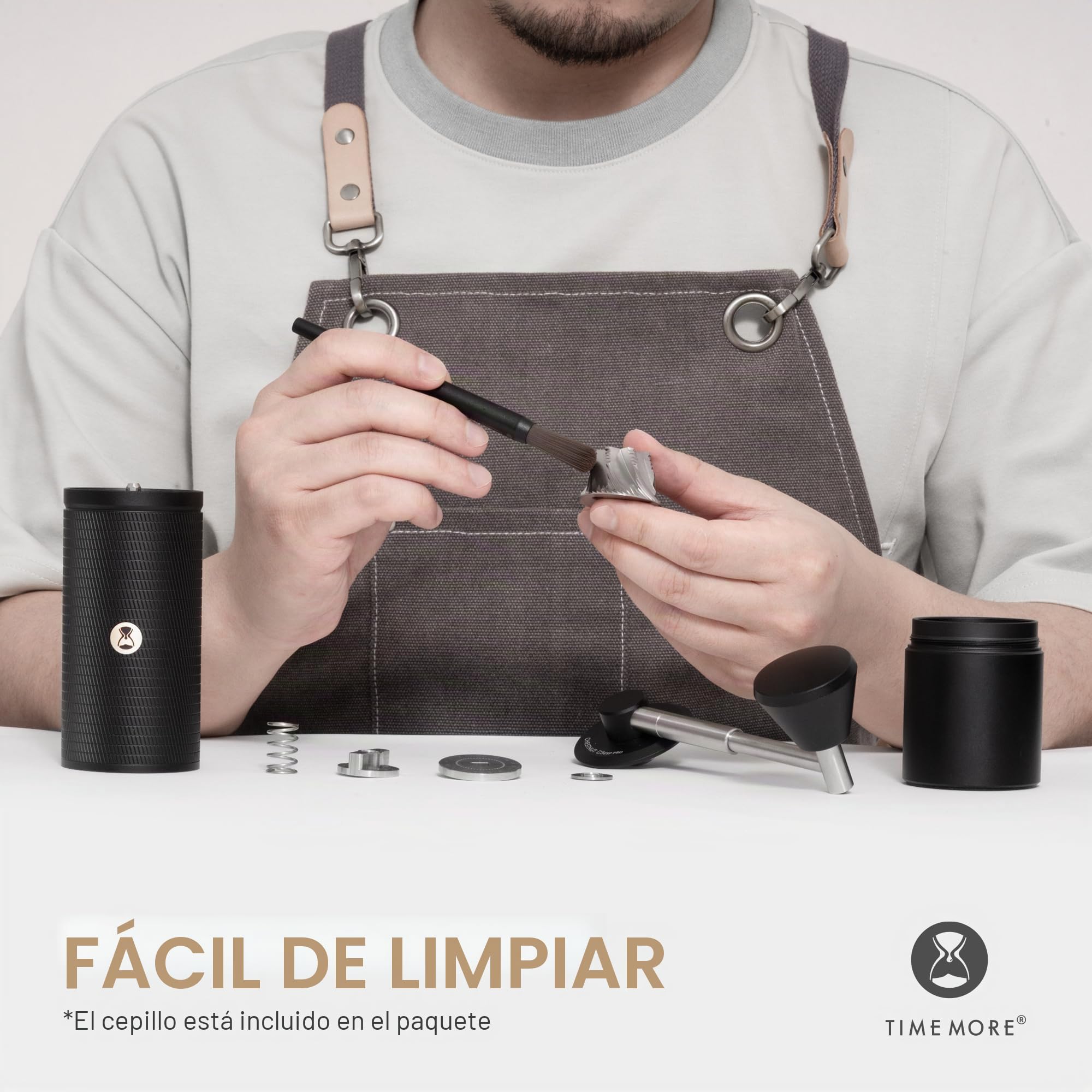 Timemore C5 ESP PRO Molinillo de café de mano, 50 niveles ajustables, mecanismo de acero inoxidable de 42 mm, molinillo de café de mano con mango plegable, todo metal, para espresso, prensa francesa y