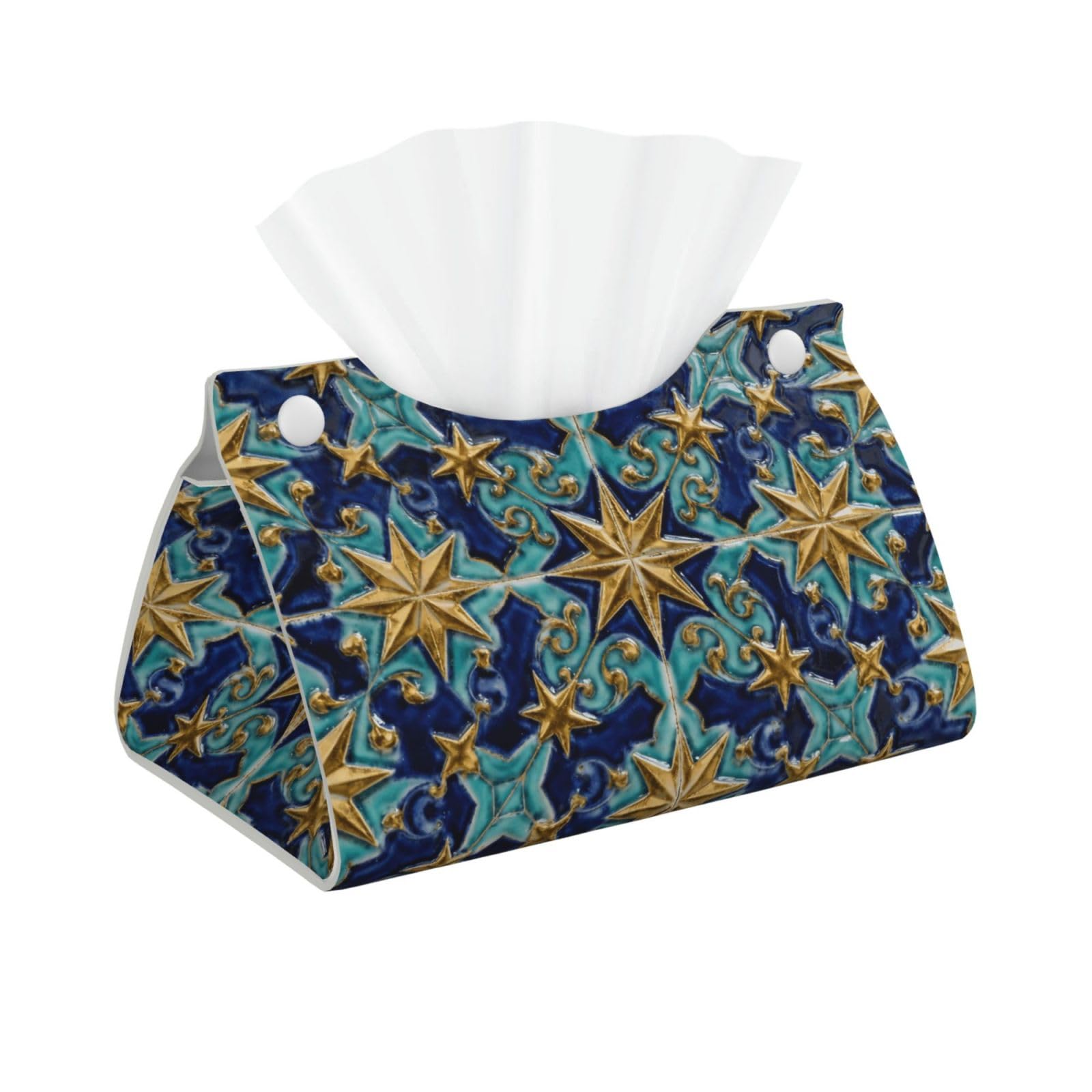 vine pattern Long Leather Tissue Box Cover-Waterproof PU Leather Tissue Holder for Bathroom, Decorative Rectangular Tissue Case