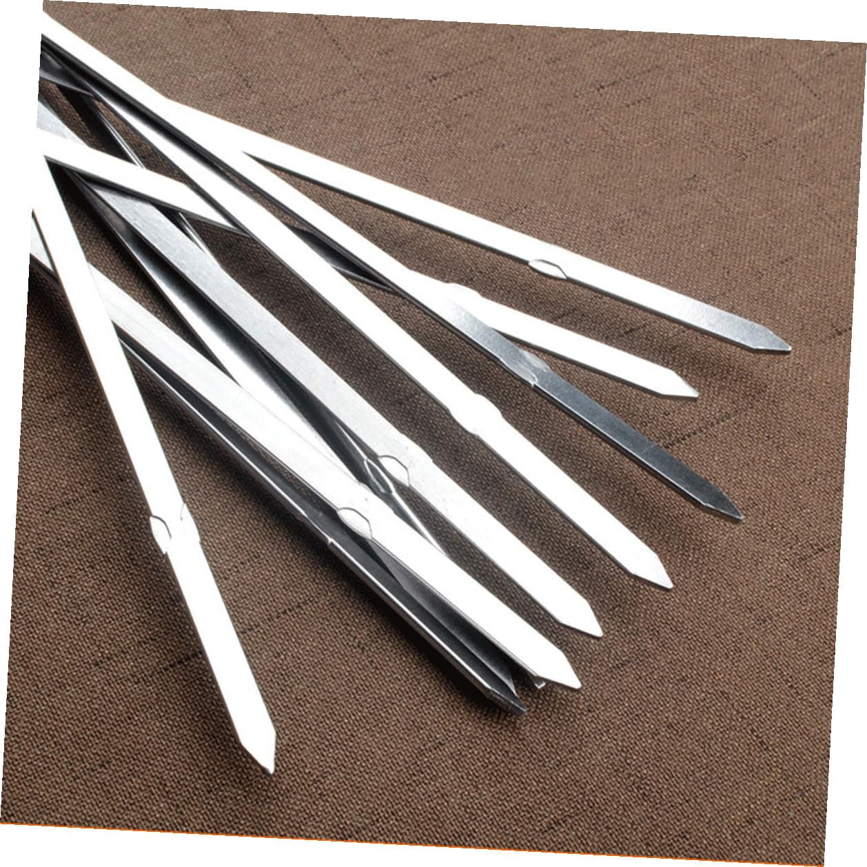 Set 20 Spiedini Barbecue in Acciaio Inossidabile Manico ad Anello, Spiedini Piani Resistenti e Riutilizzabili per Grigliare Carne e Verdure