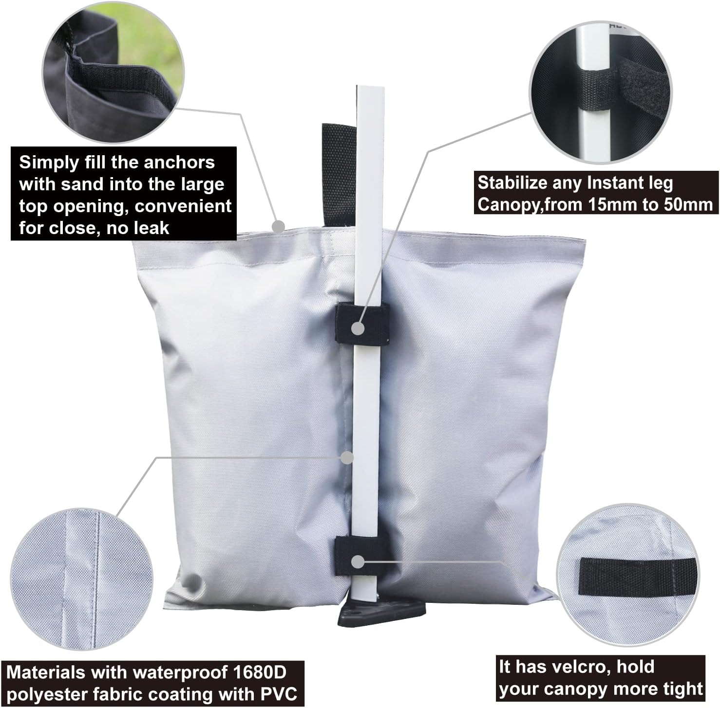 ABCCANOPY 4 Pack Gazebo Large Weight Bags Industrial Grade Heavy Duty