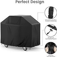Vista 3 de Ankoco Cubierta para parrilla de 66 pulgadas 420D resistente al agua, cubierta para parrilla de barbacoa de gas resistente a los rayos UV