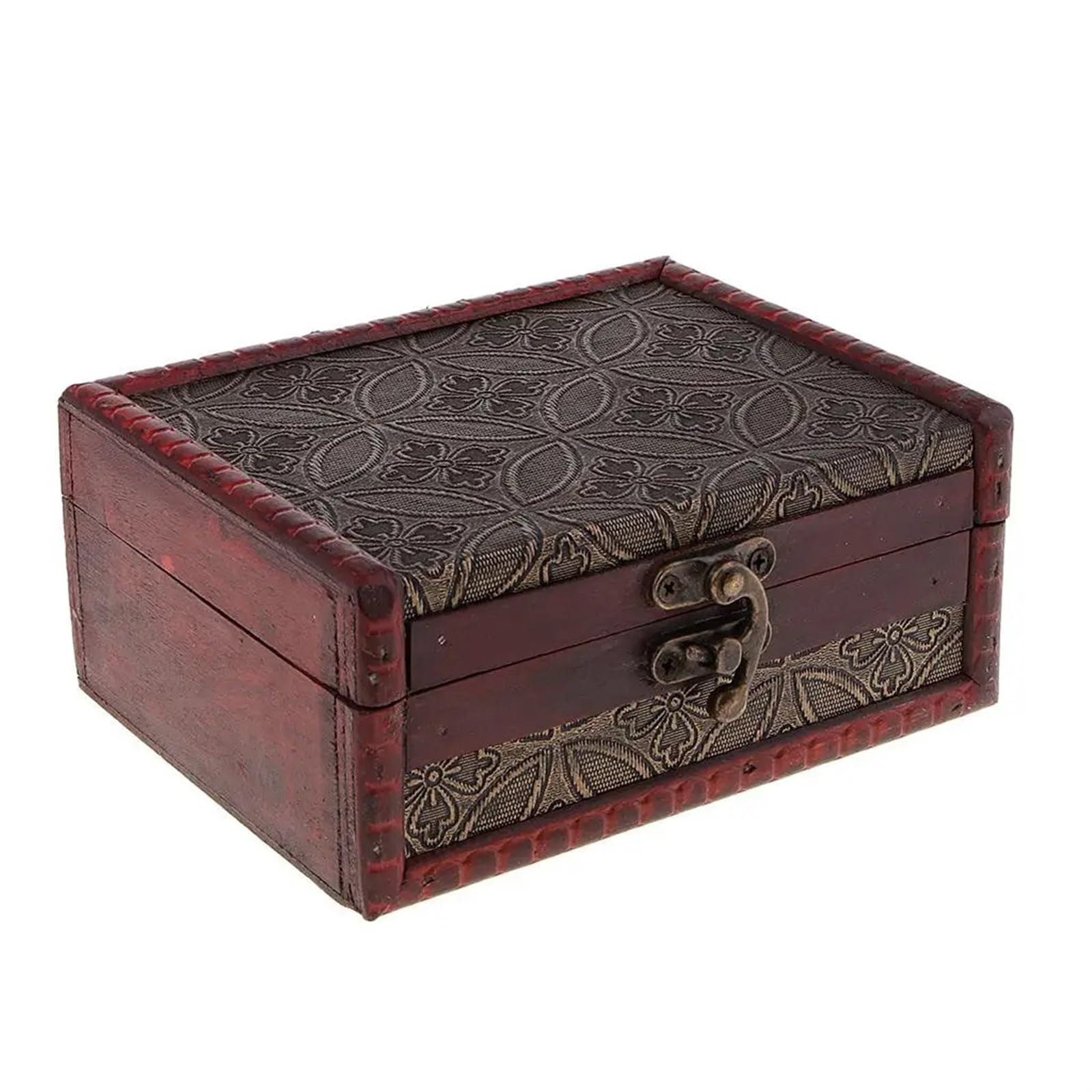 YShiuoL Wooden Storage Box Small Vintage Wooden Trinket Jewelry Desktop Sundry Cosmetics Decorative Box Storage Oraganizer Treasure Case(Color1)